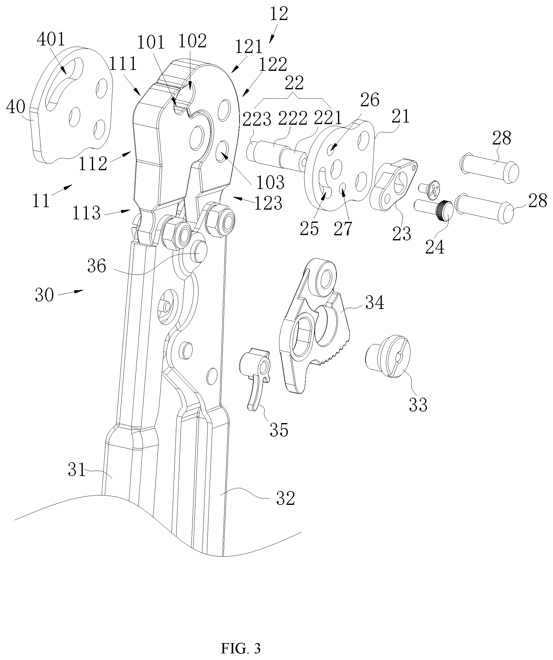 Patent US11772251 Figure 3 – Crimping pliers