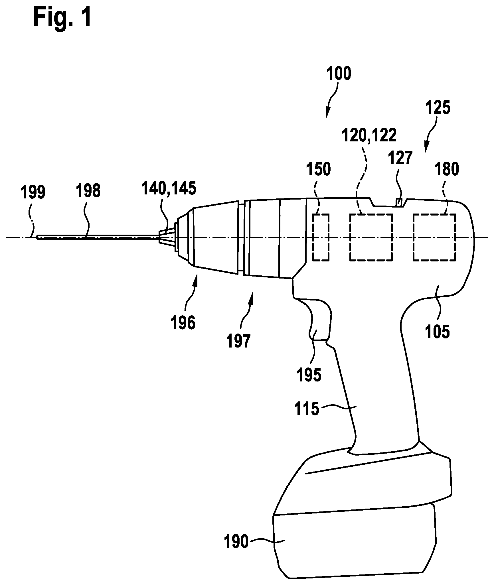 Patent US11772253 Figure 1 – Portable power tool having a shiftable transmission