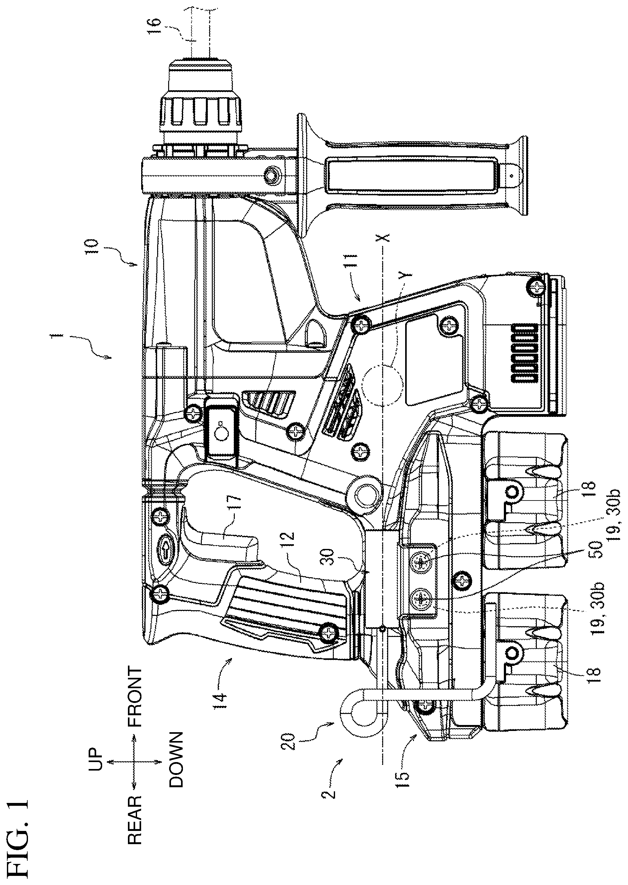 Patent US11772254 Figure 1 – Power tool and hook