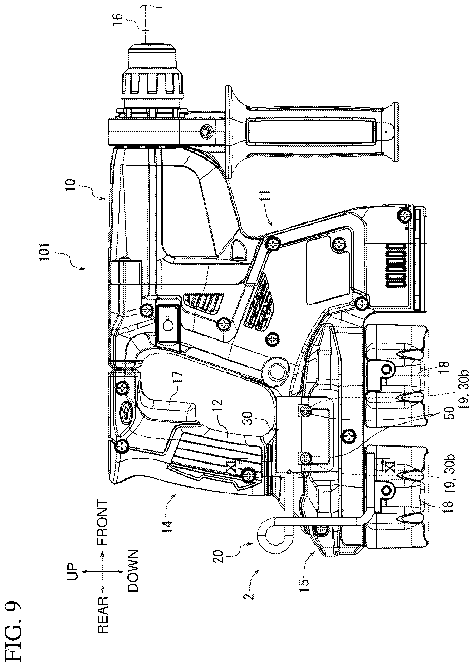 Patent US11772254 Figure 9 – Power tool and hook