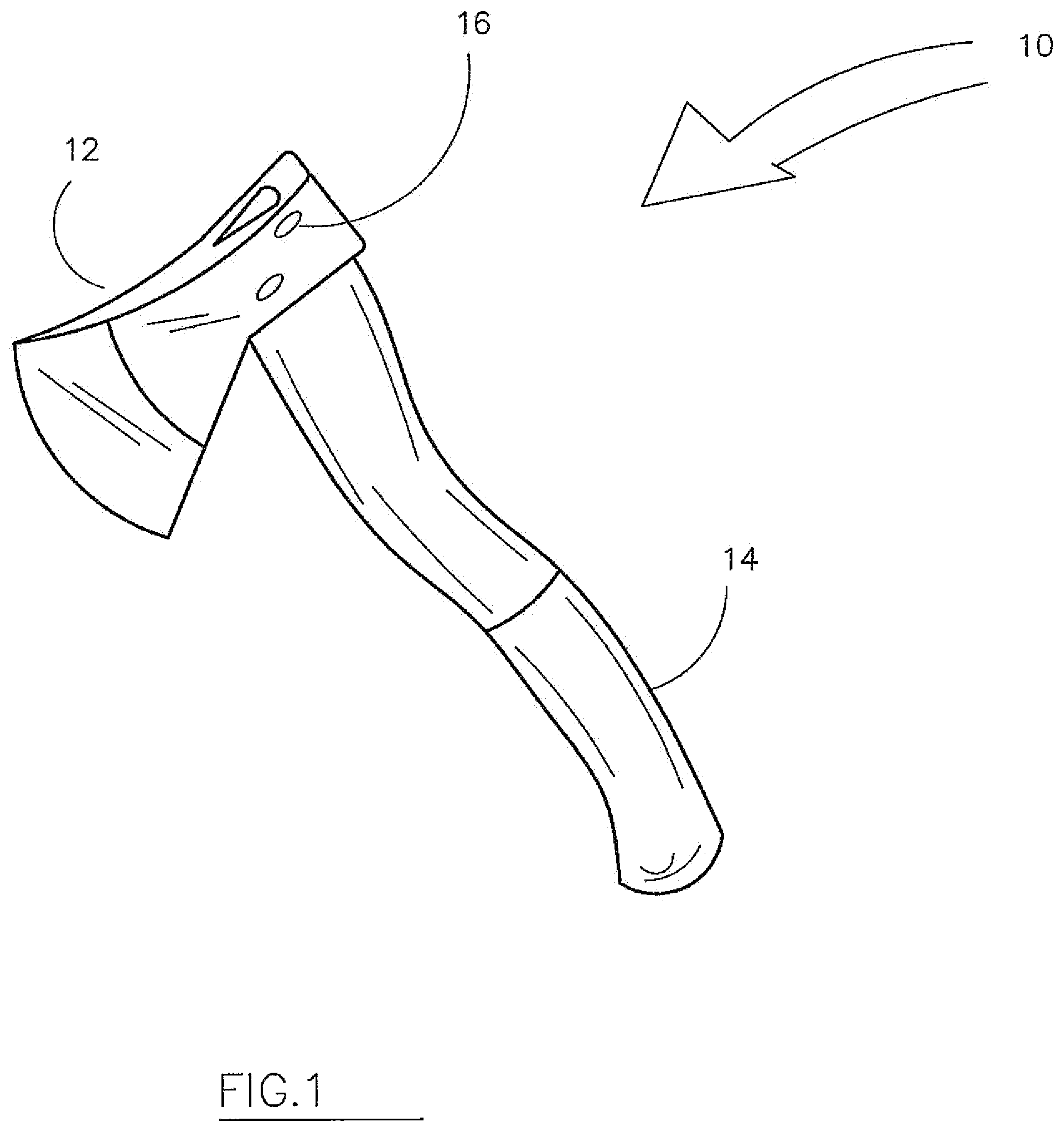 Patent US11772257 Figure 1 – Replacable axe head system and method