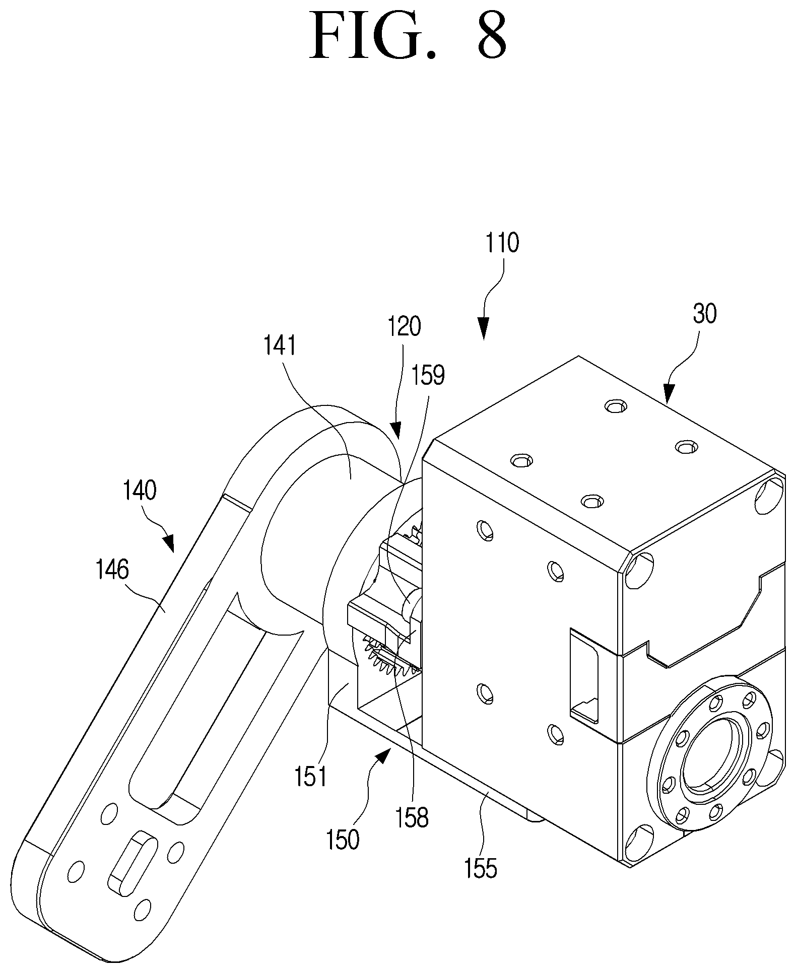 Patent US11772260 Figure 8 – Planetary gear transmission device and robot having the same