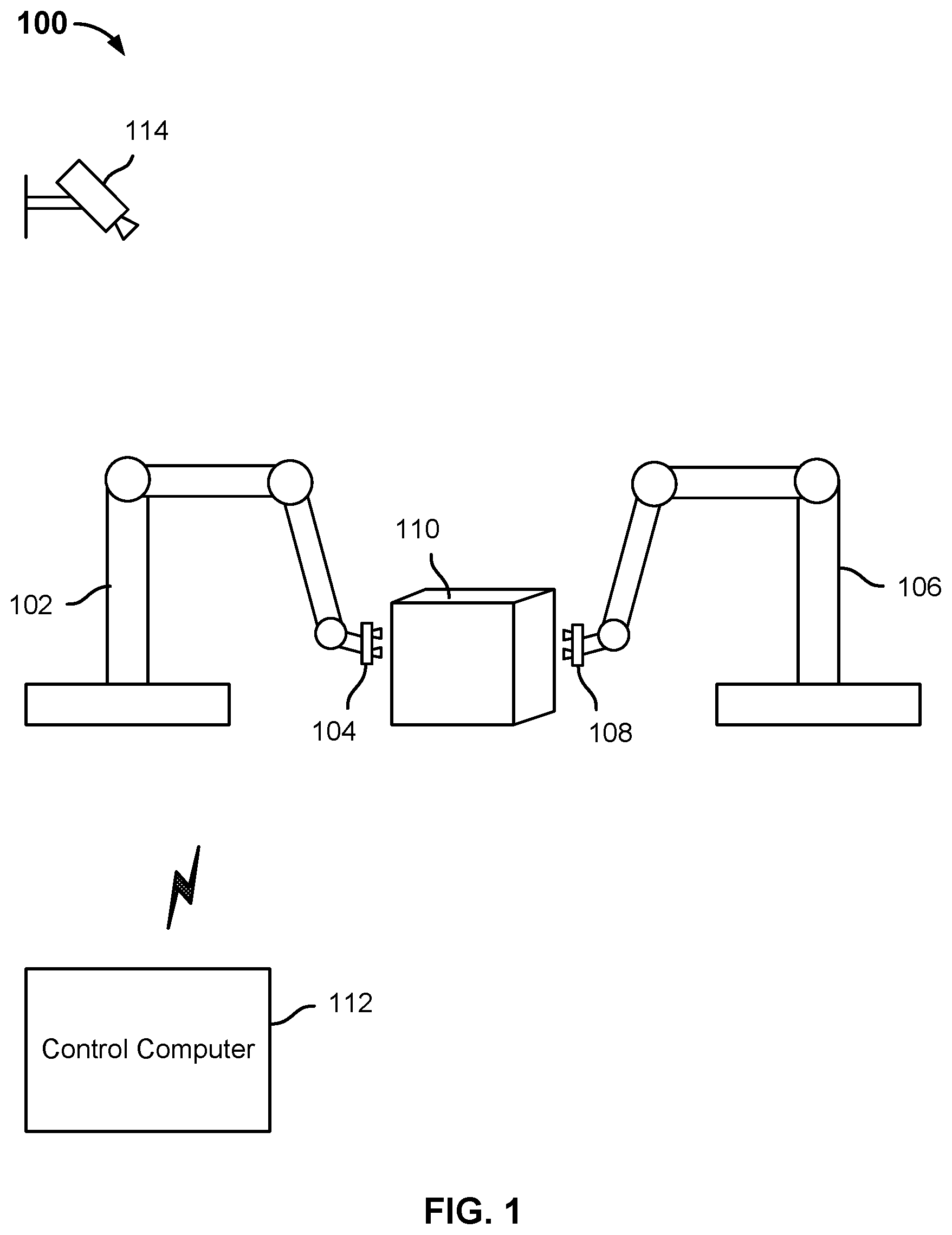 Patent US11772269 Figure 1 – Robotic system to control multiple robots to perform a task cooperatively