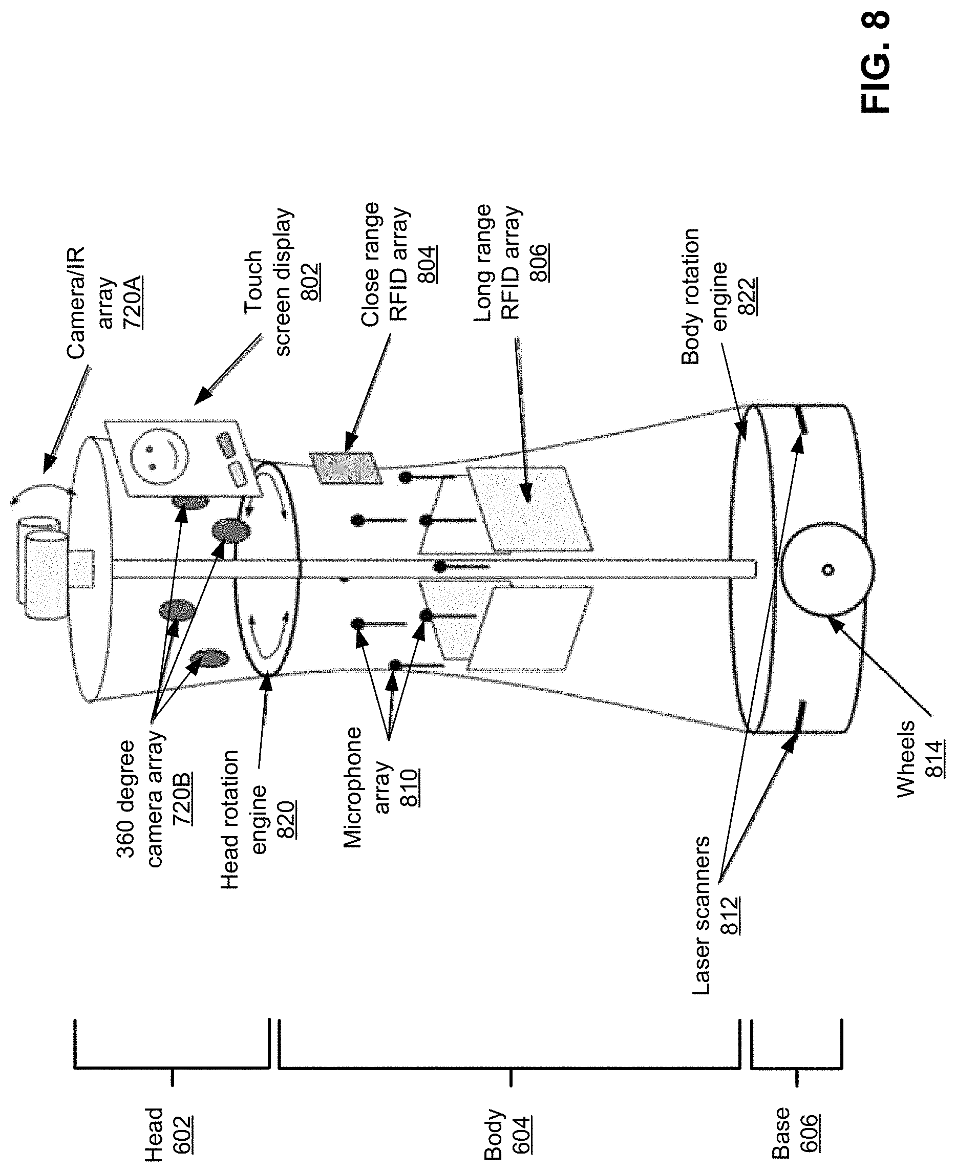 Patent US11772270 Figure 8 – Inventory management by mobile robot