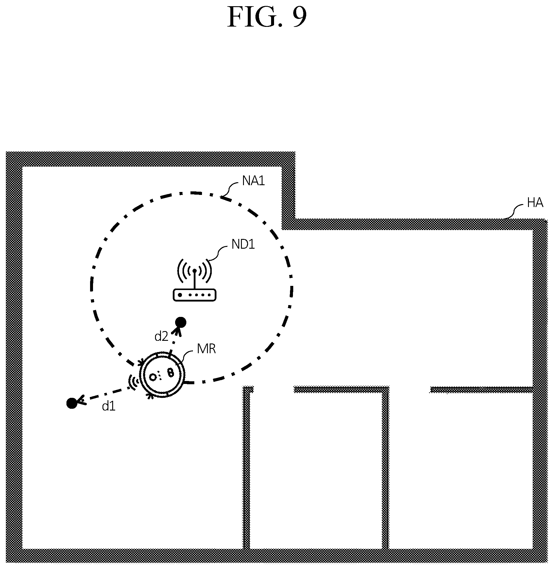 Patent US11772273 Figure 9 – Mobile robot for monitoring network and operation method for same