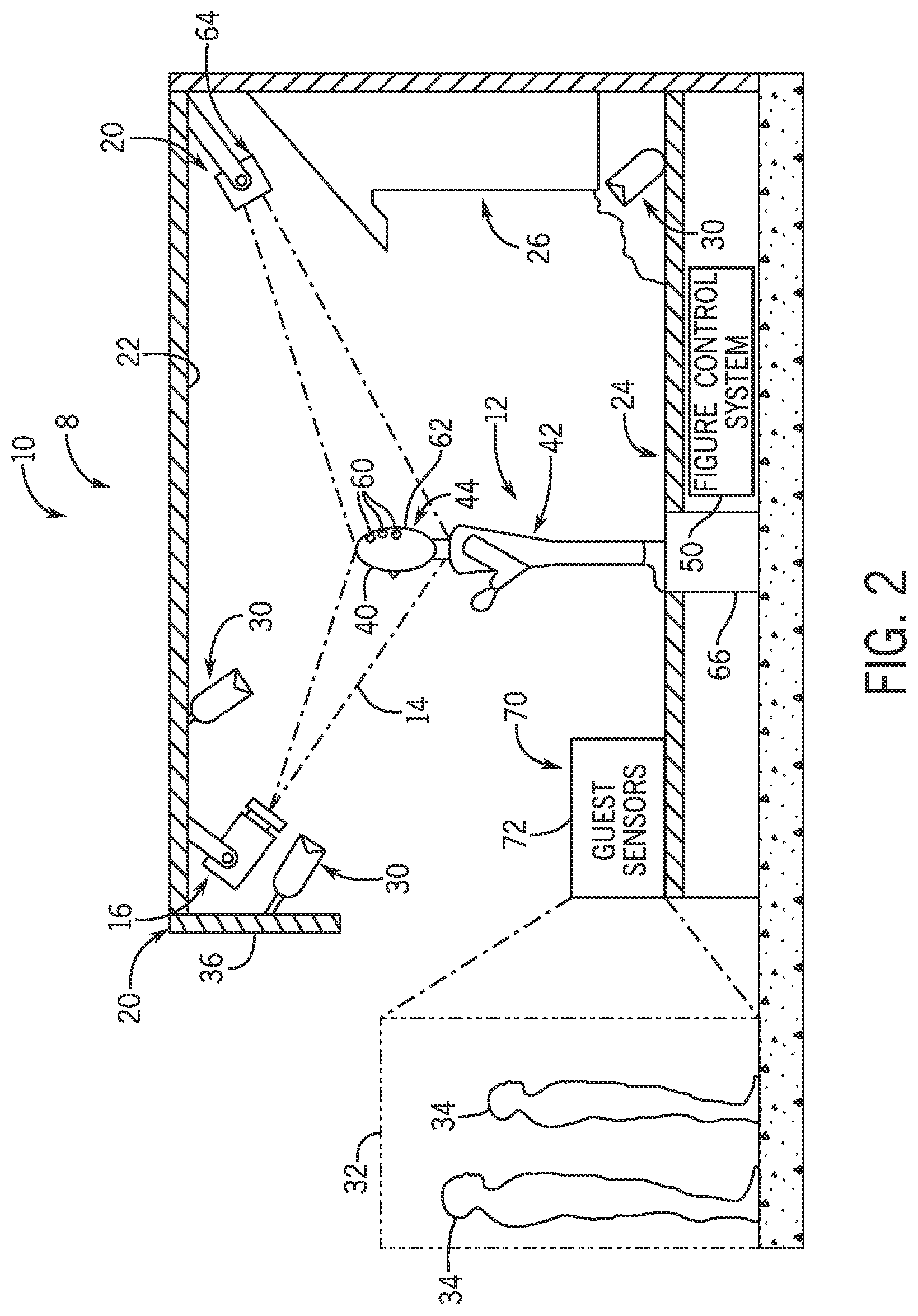 Patent US11772276 Figure 2 – Systems and methods for optical performance captured animated figure with real-time reactive projected media