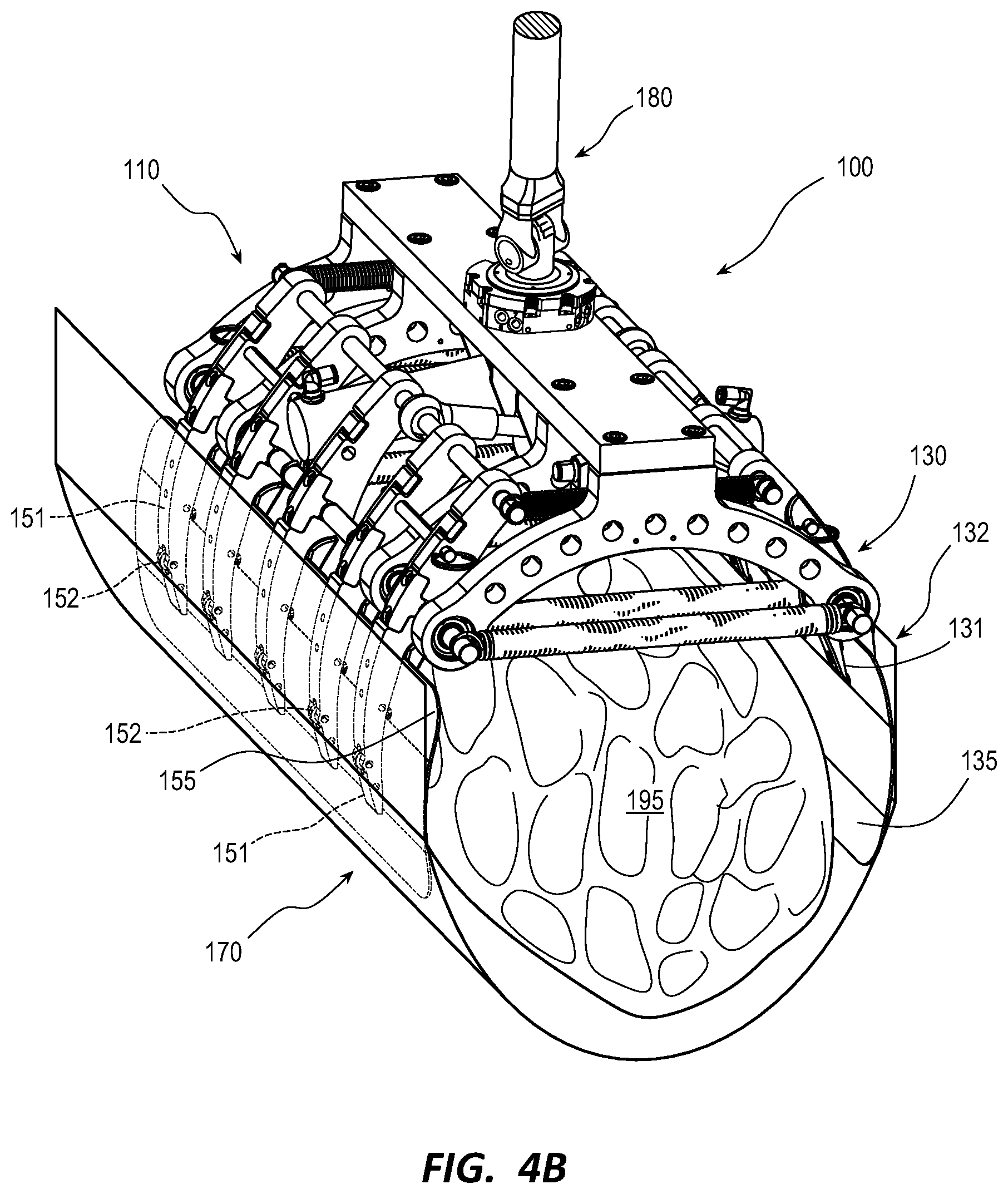 Patent US11772279 Figure 7 – Product stacking end of arm tool