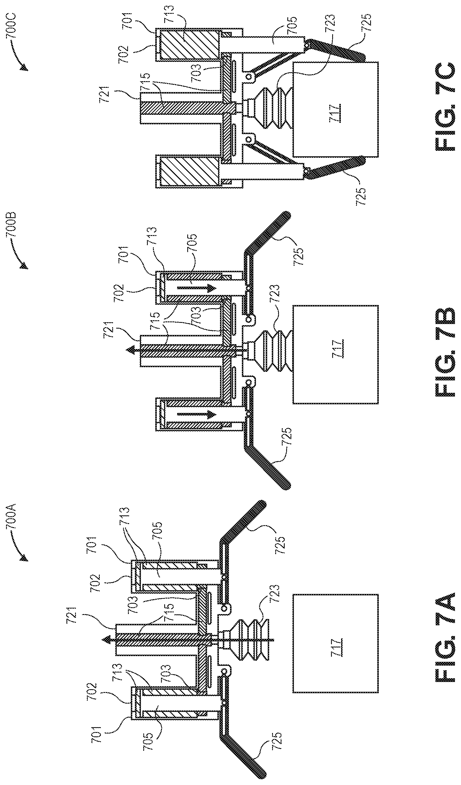 Patent US11772281 Figure 9 – Vacuum-actuated end of arm tools with suction cups and extendible pistons