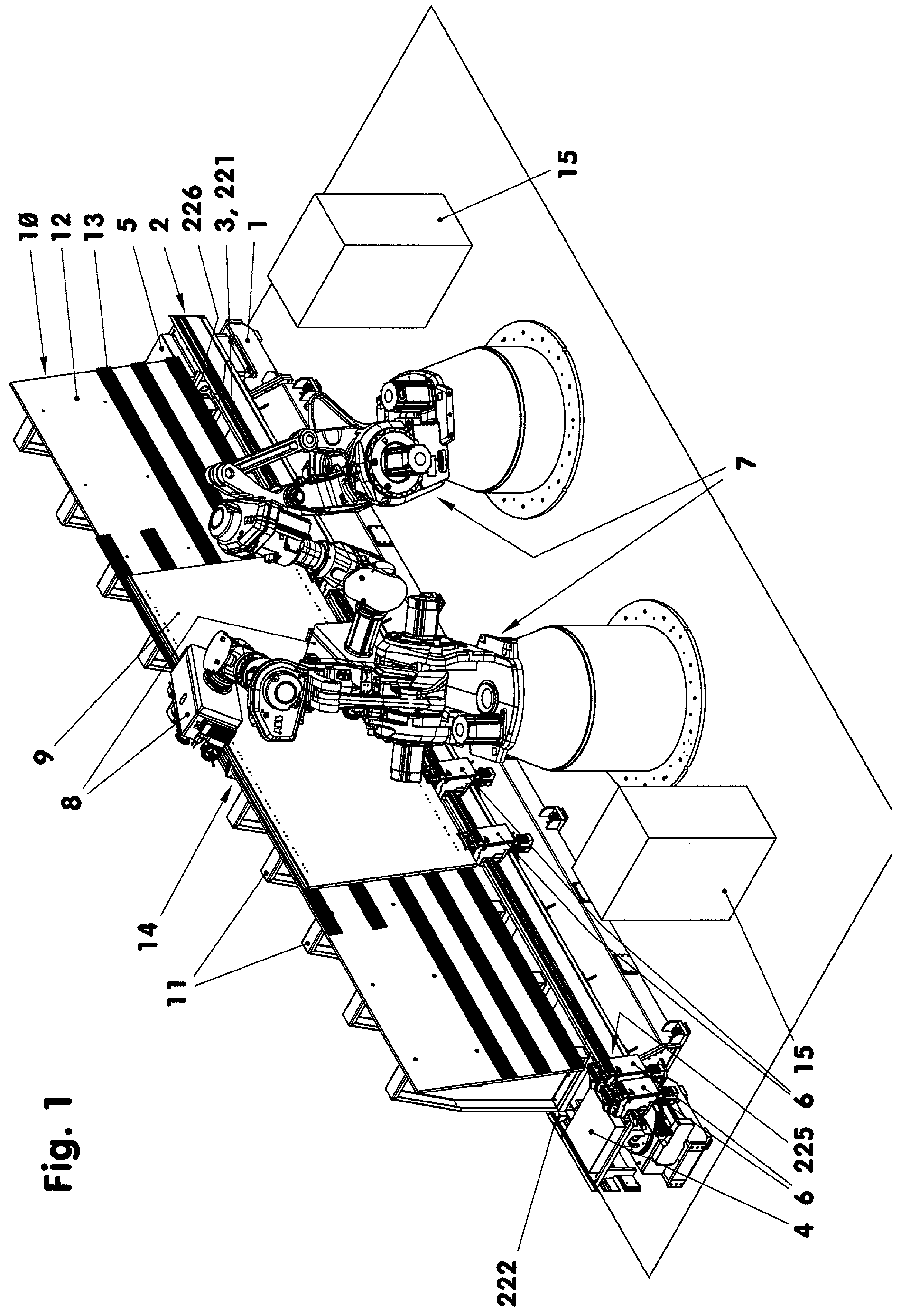 Patent US11772284 Figure 1 – Power supply system for a transport and/or machining system