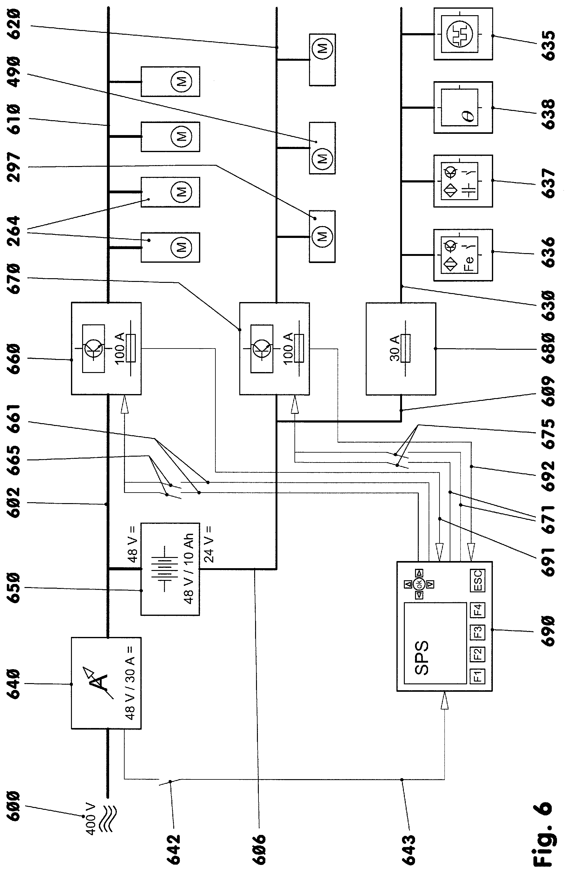 Patent US11772284 Figure 5 – Power supply system for a transport and/or machining system
