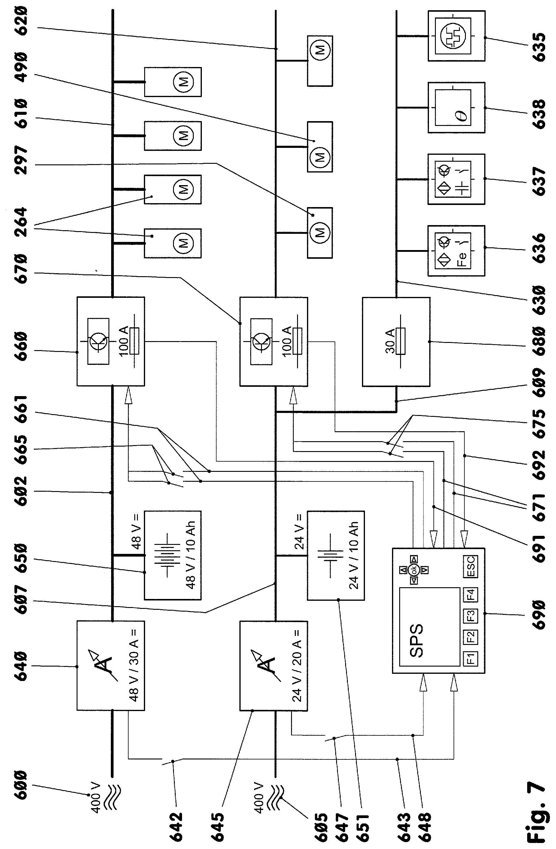Patent US11772284 Figure 6 – Power supply system for a transport and/or machining system
