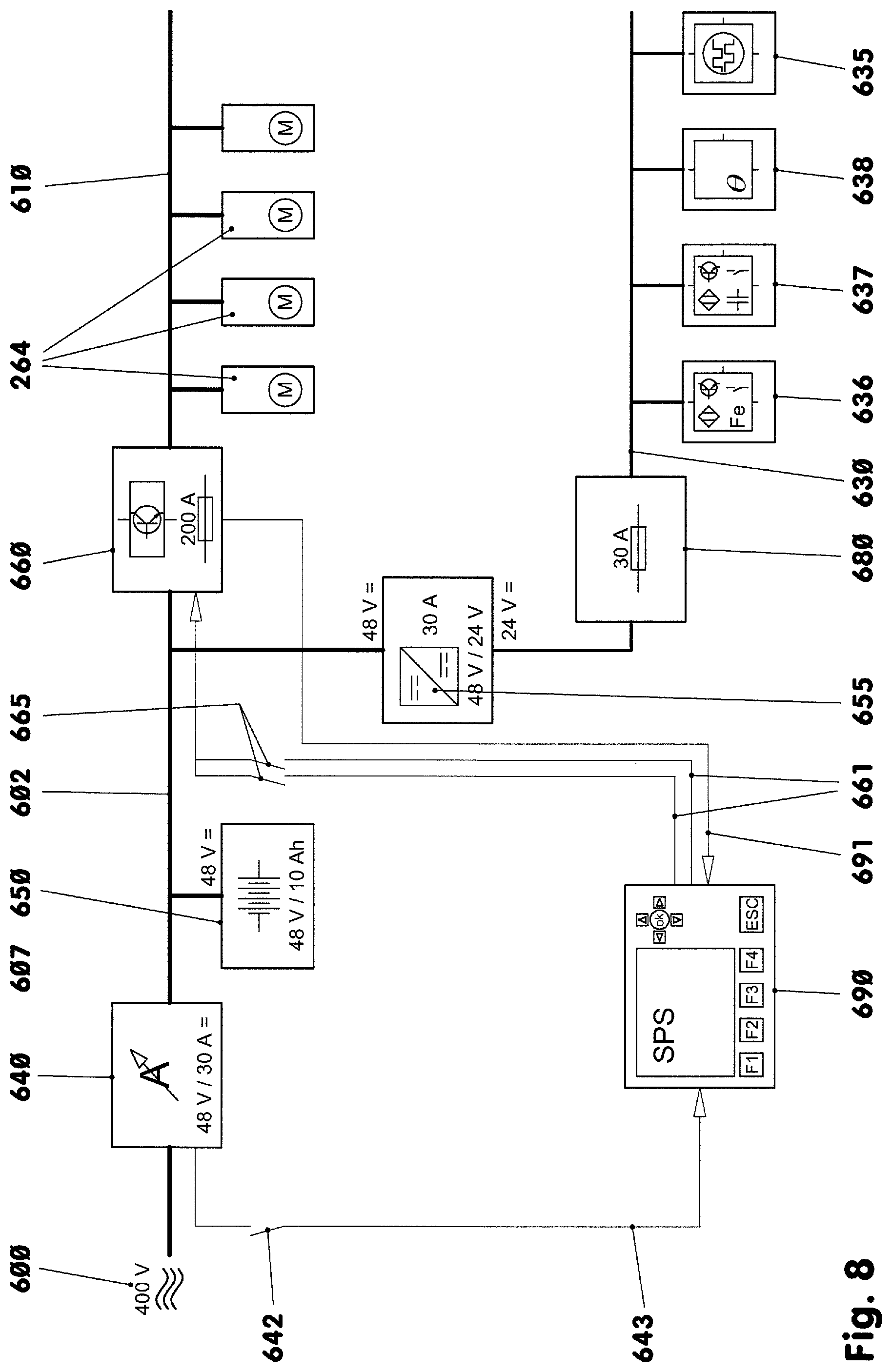 Patent US11772284 Figure 7 – Power supply system for a transport and/or machining system