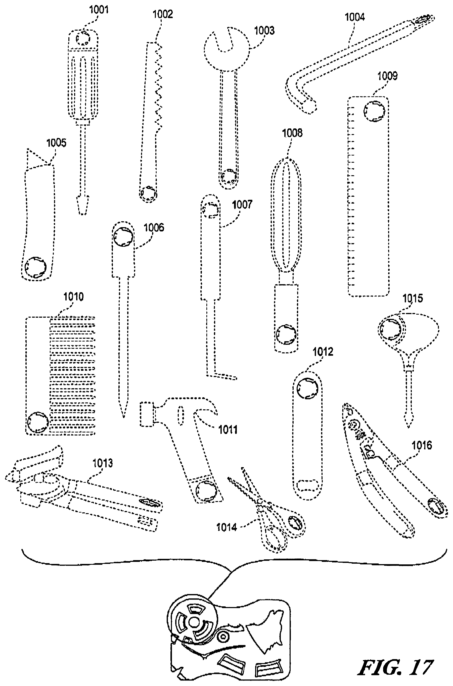 Patent US11772286 Figure 17 – Low profile pocket tool