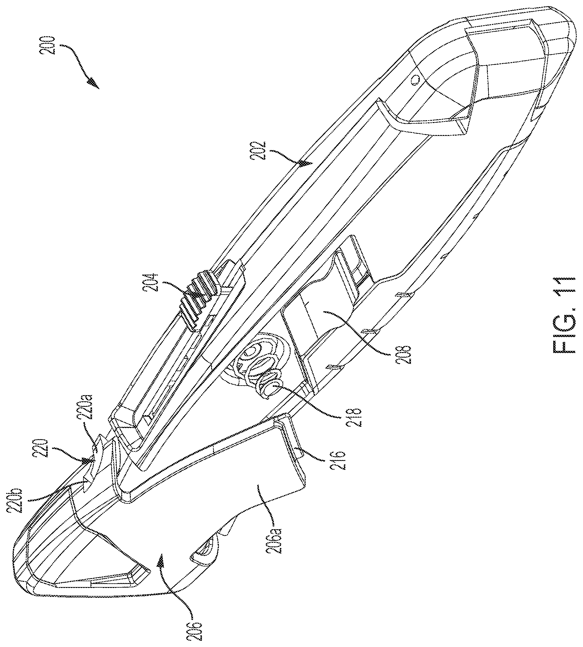 Patent US11772288 Figure 11 – Knife with integrated blade snapper