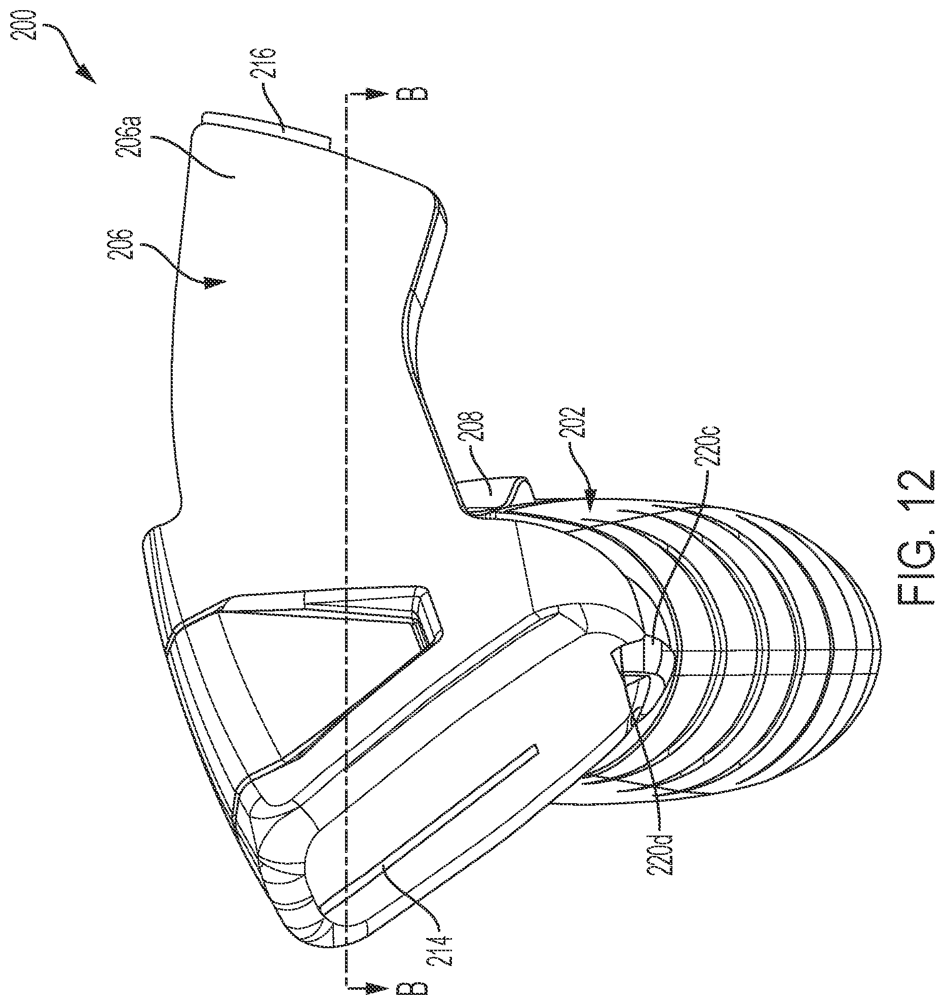 Patent US11772288 Figure 12 – Knife with integrated blade snapper