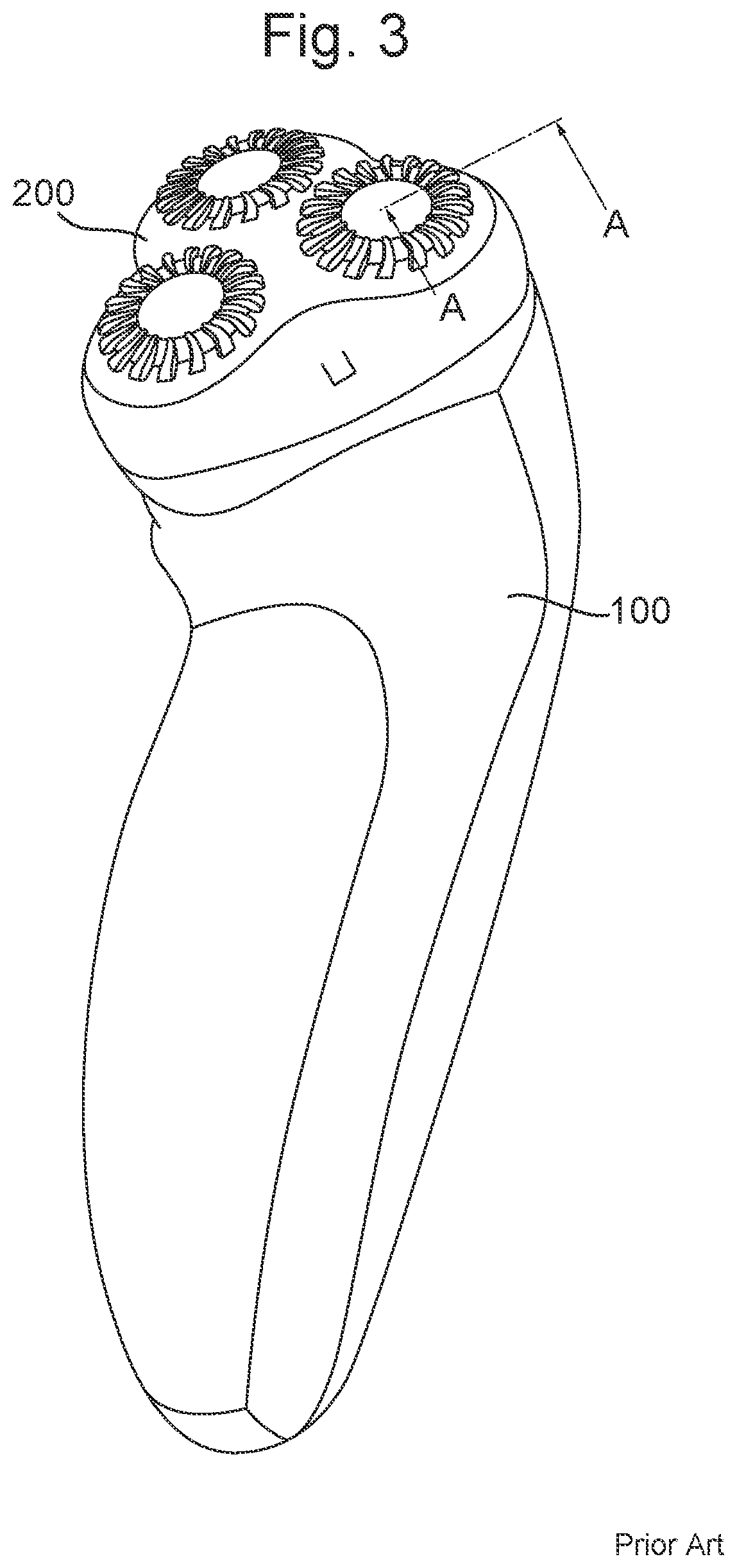 Patent US11772289 Figure 3 – Hair guide and hair cutting assembly