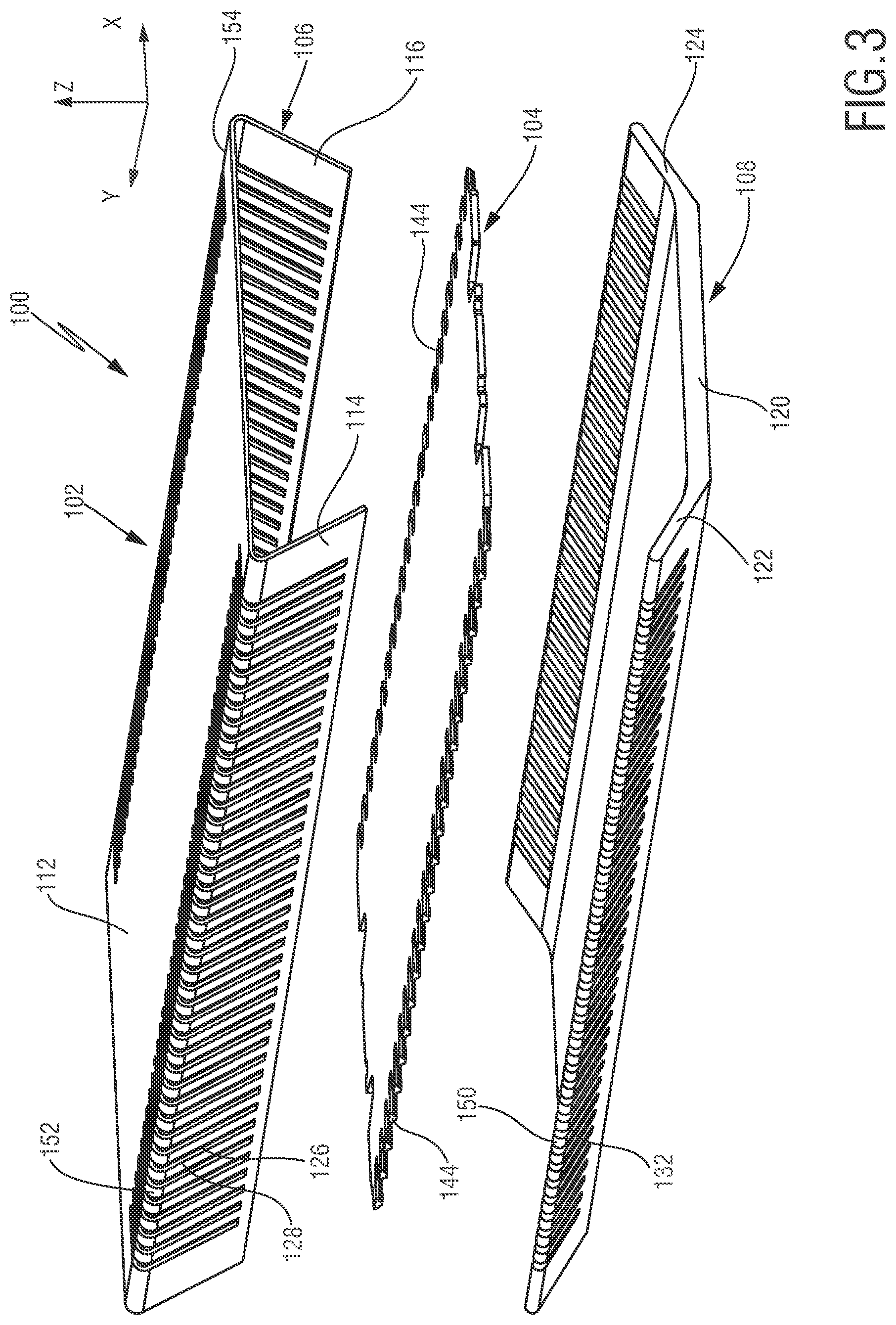 Patent US11772290 Figure 3 – Stationary blade and manufacturing method
