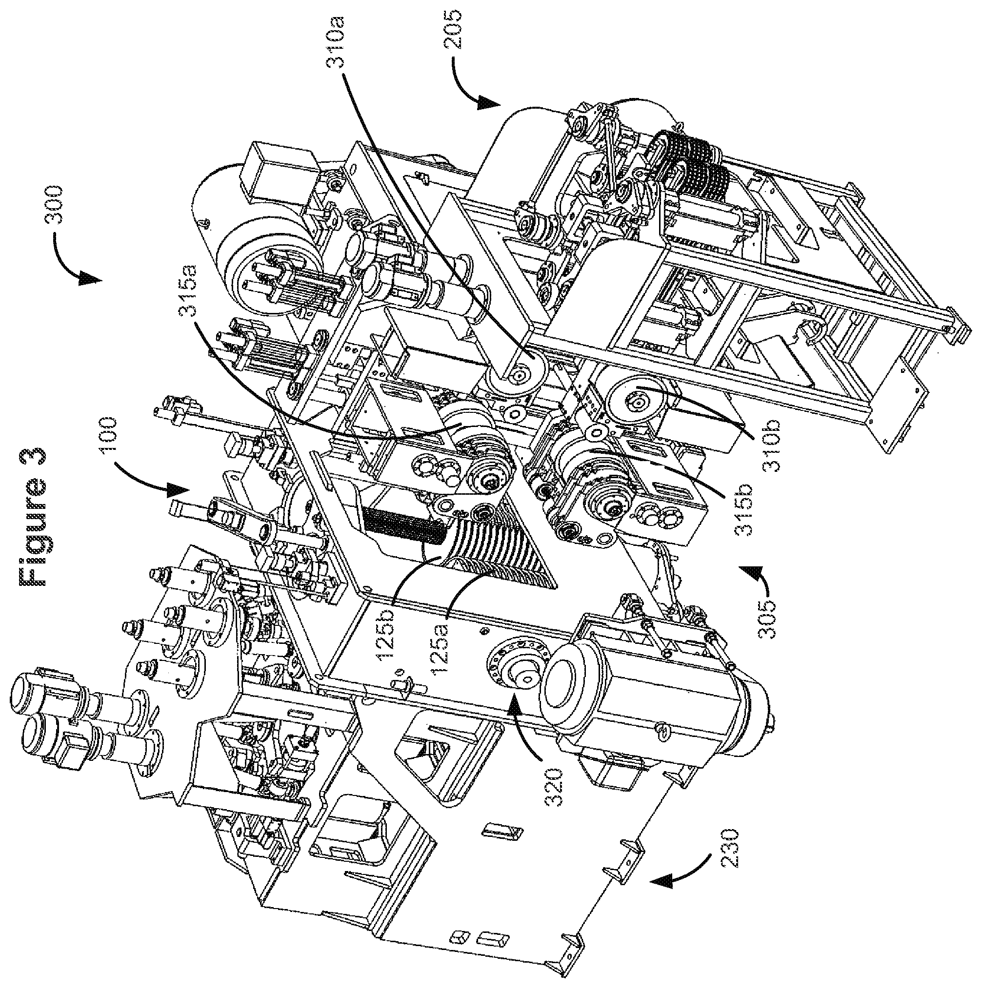 Patent US11772294 Figure 3 – Double arbor vertical shape saw