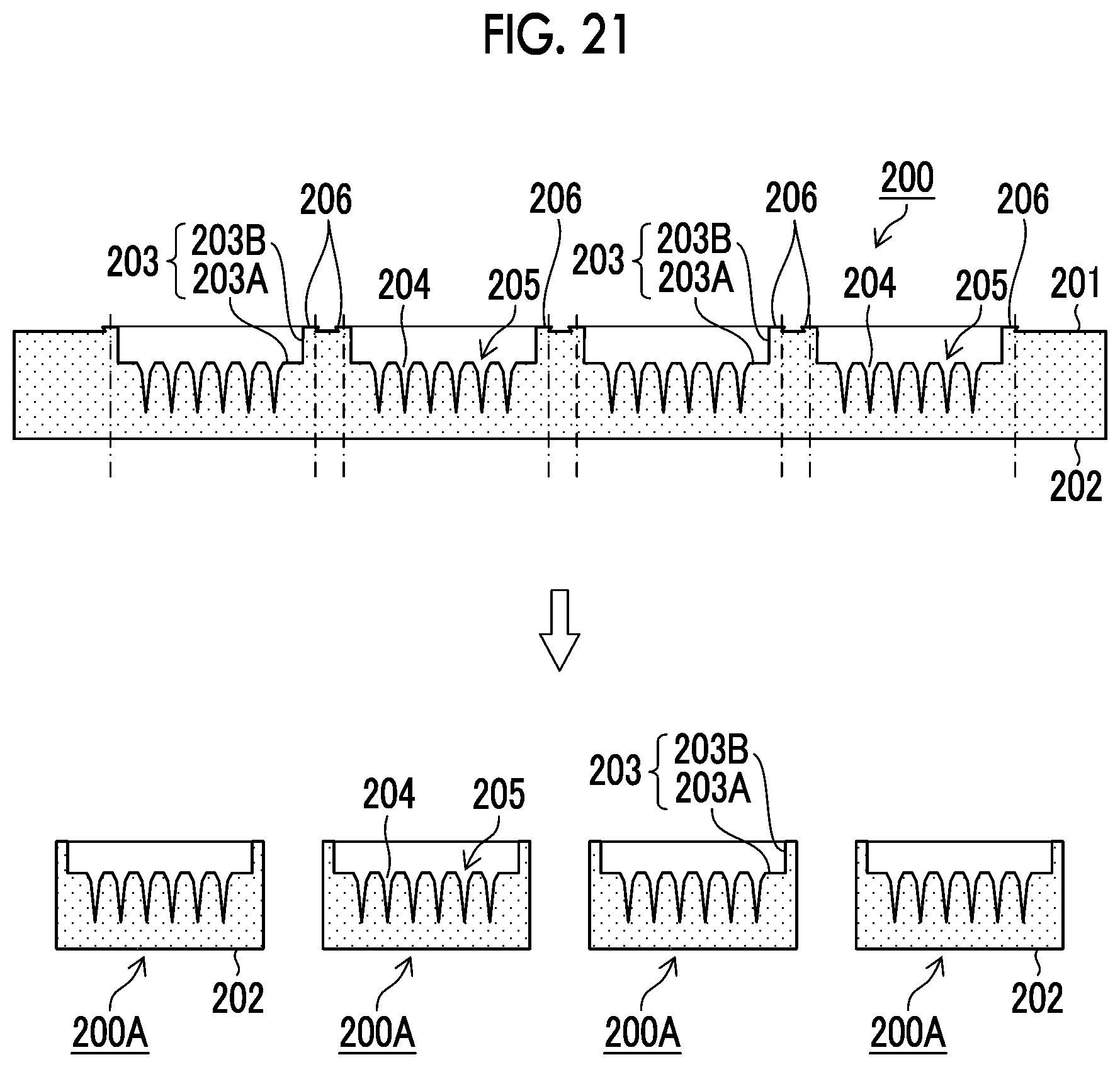 Patent US11772305 Figure 20 – Production method of mold having recessed pattern in recessed step portion