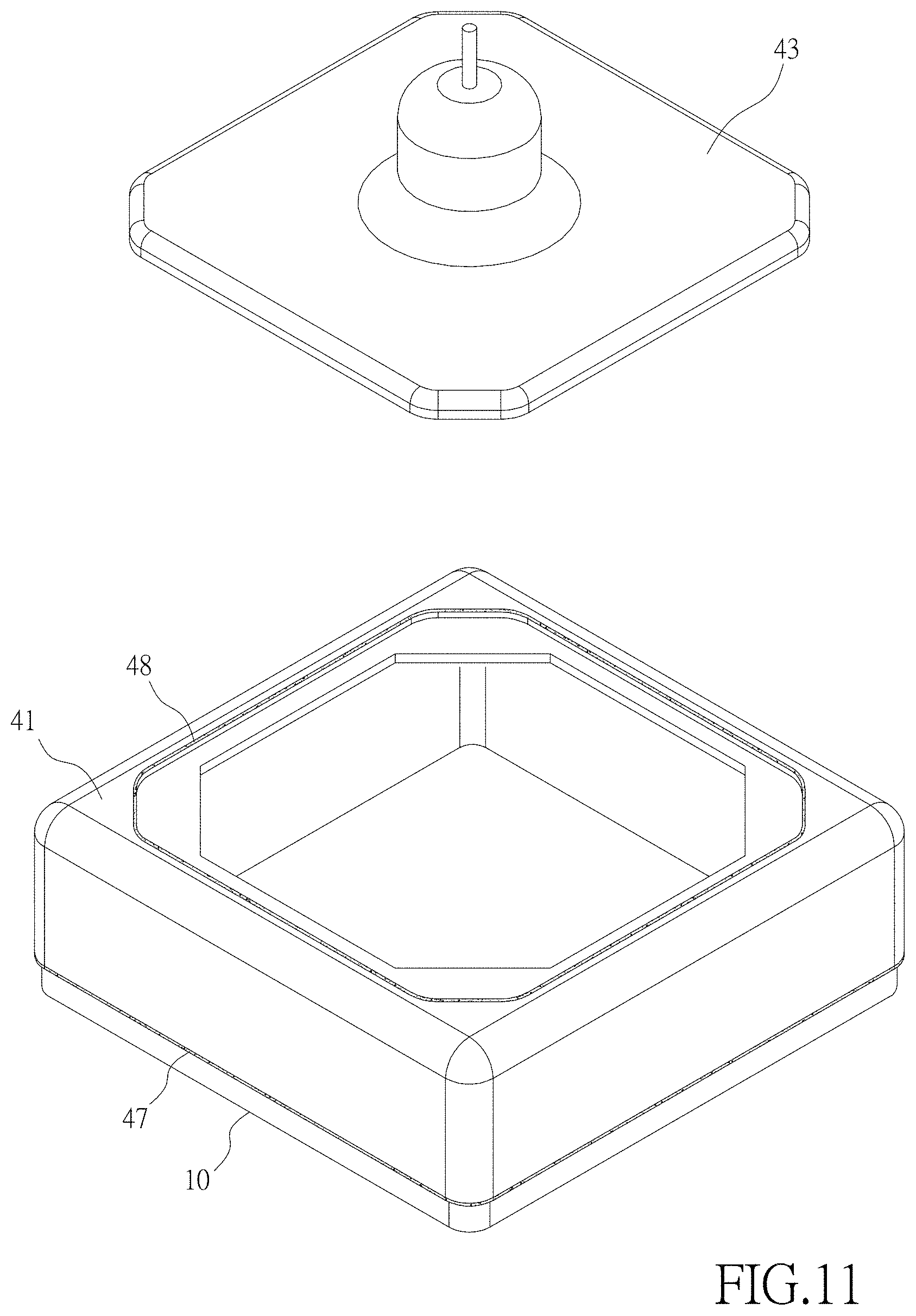 Patent US11772310 Figure 11 – Frame with an outer silicone layer and a manufacturing method of forming the silicone layer on the outer part of frame