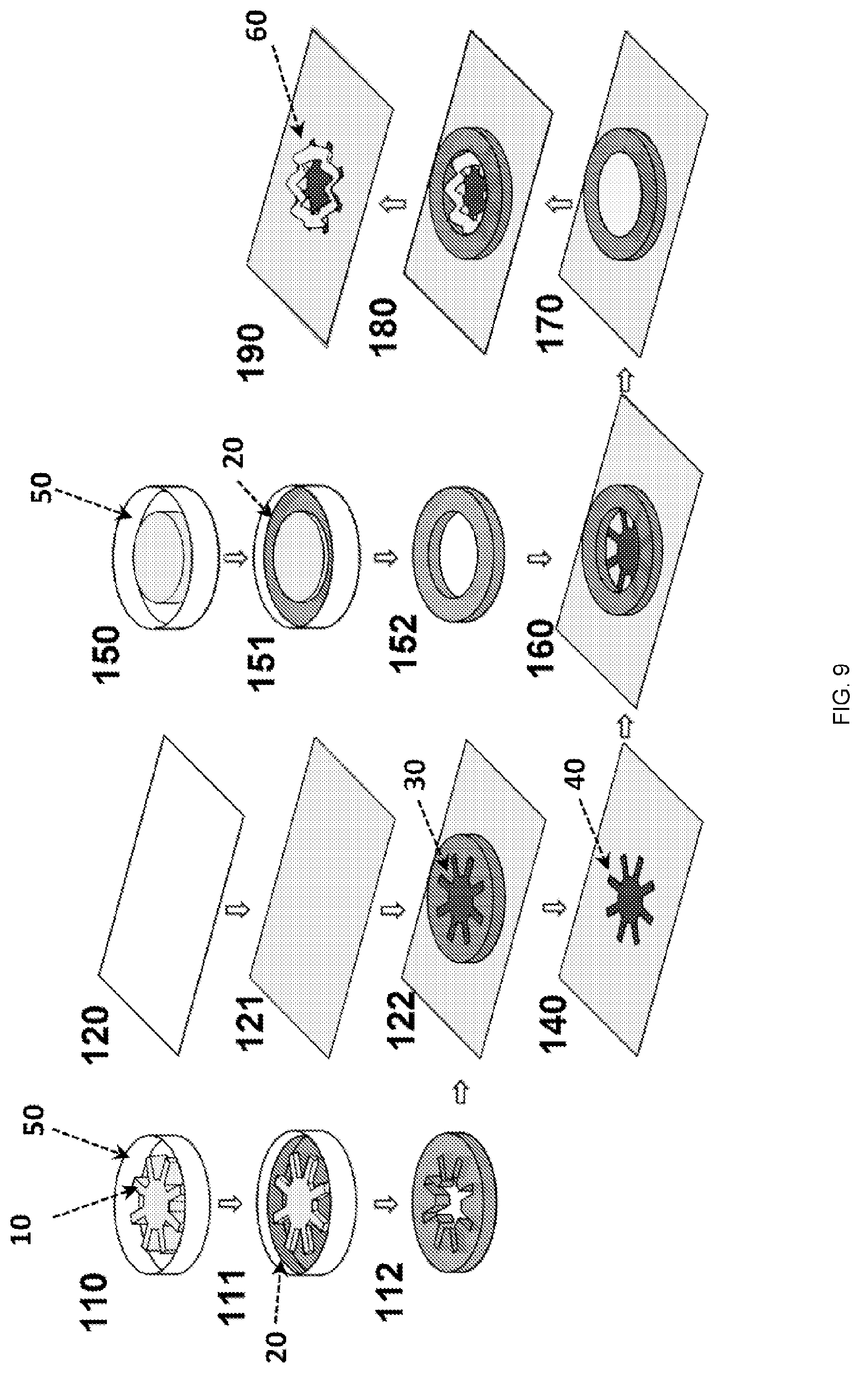 Patent US11772323 Figure 7 – Directed polymerization method to generate complex, three dimensional (3D) structures in soft materials