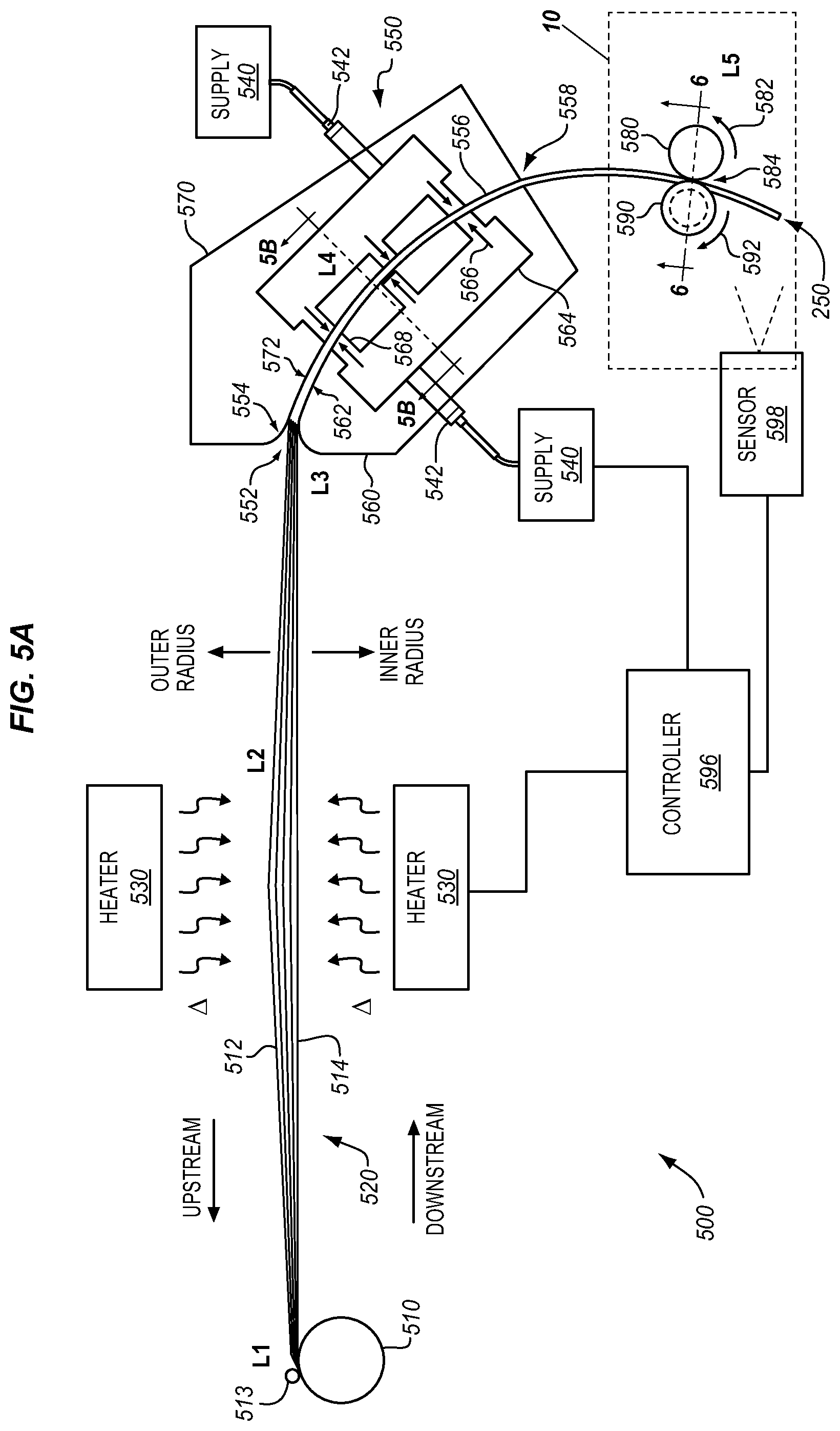 Patent US11772337 Figure 4 – Pultrusion systems that apply lengthwise curvature to composite parts