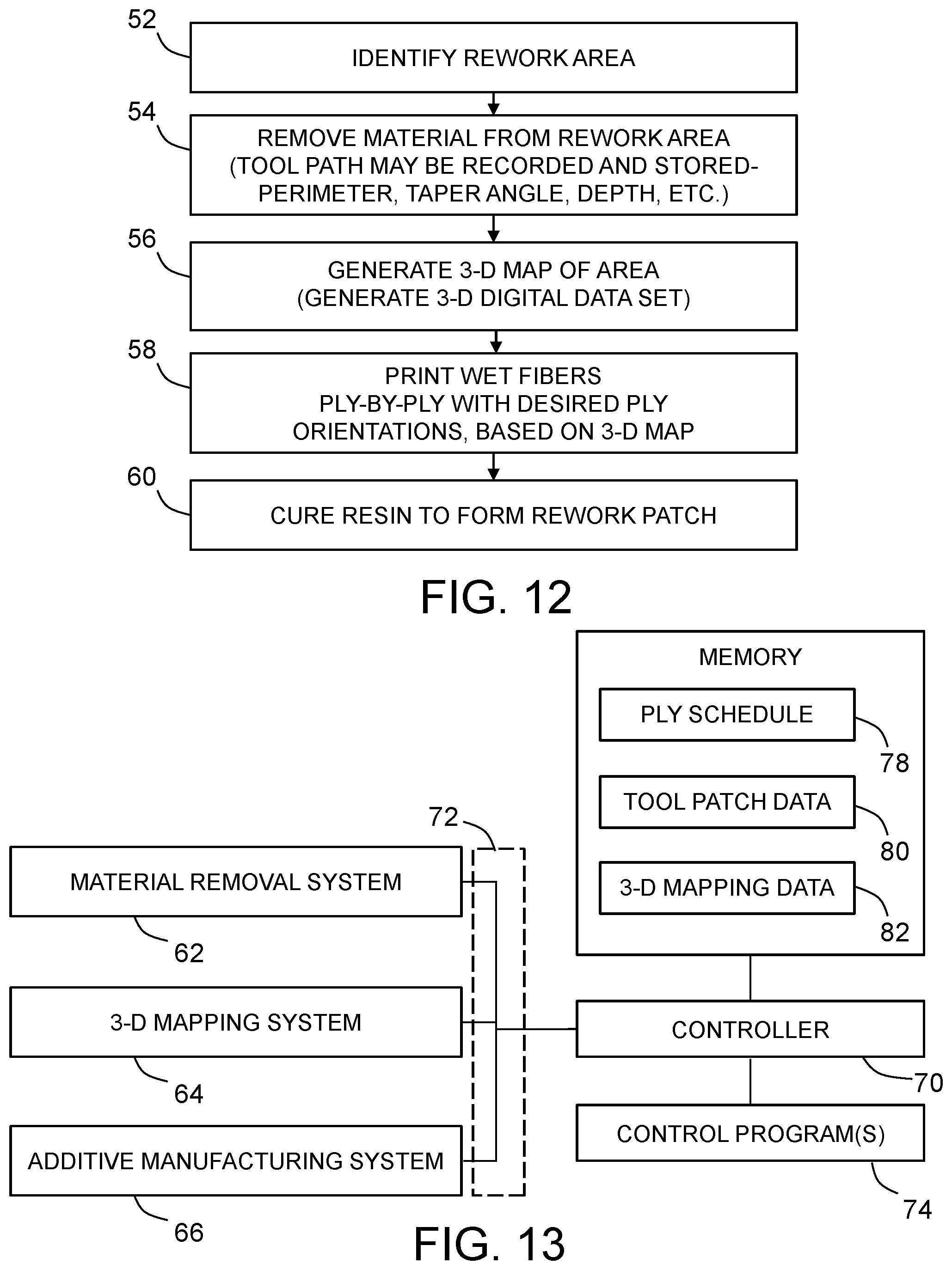Patent US11772339 Figure 12 – Three-dimensional printing of composite repair patches and structures