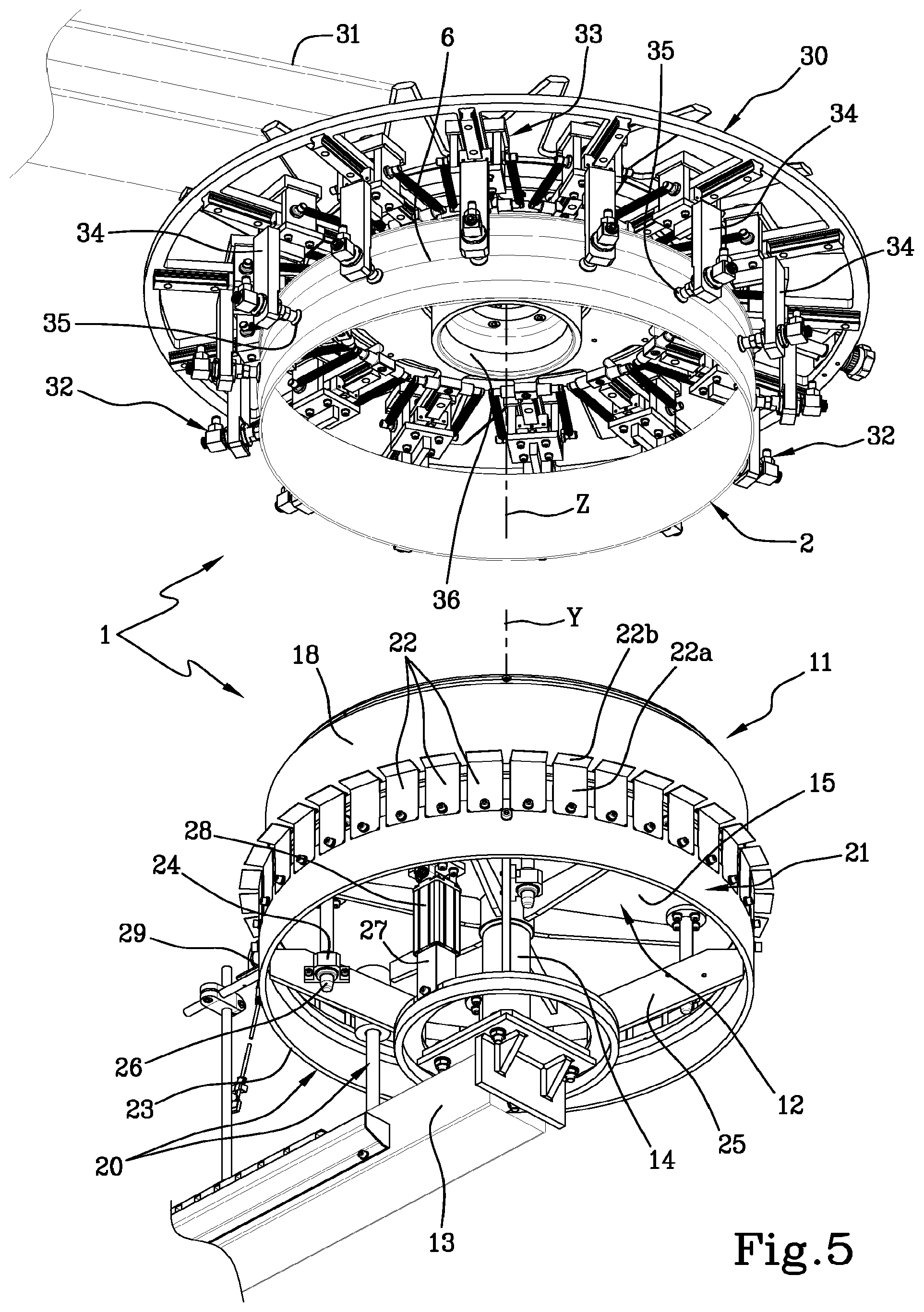 Patent US11772345 Figure 2 – Process and apparatus for handling green tyres for bicycles