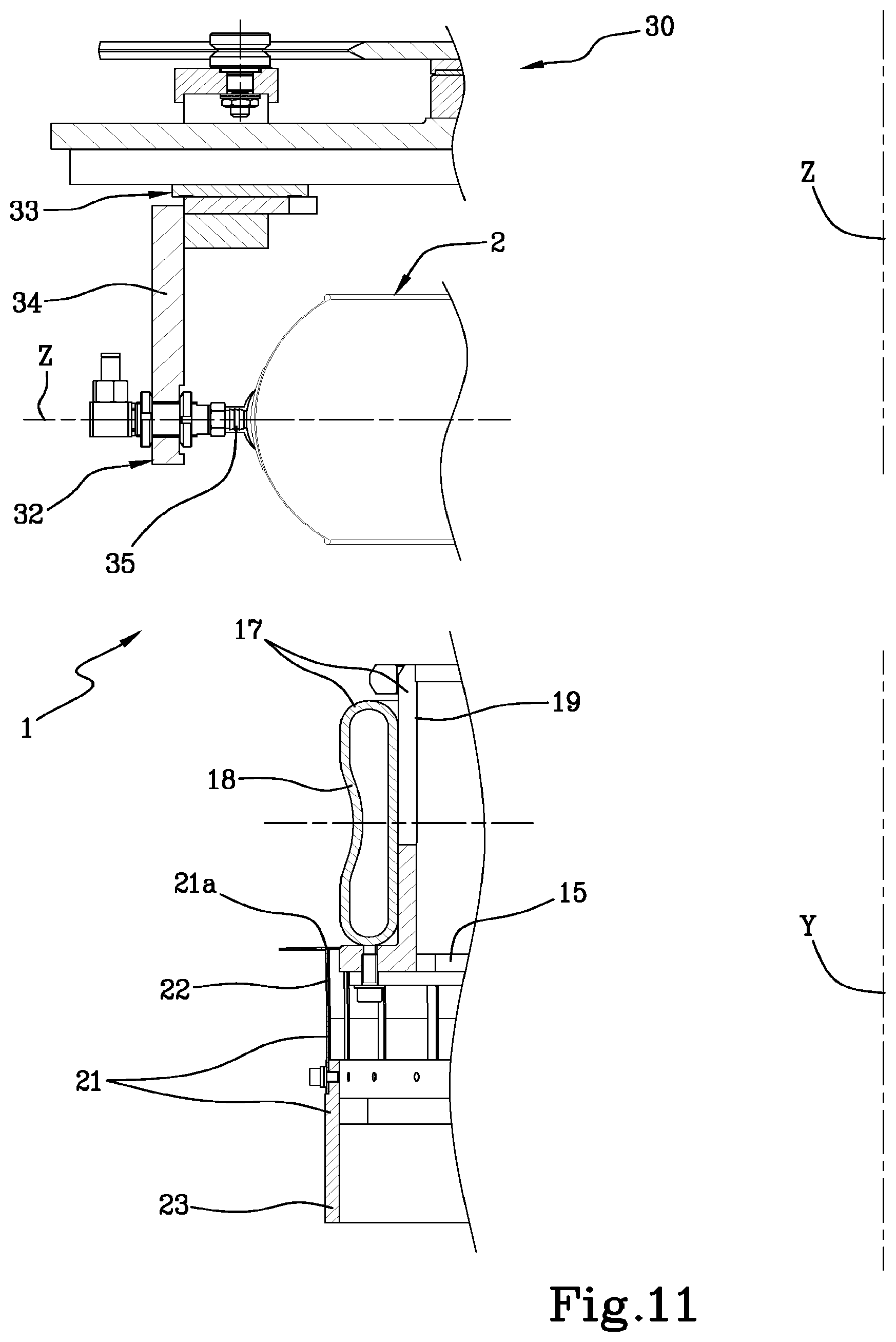 Patent US11772345 Figure 8 – Process and apparatus for handling green tyres for bicycles