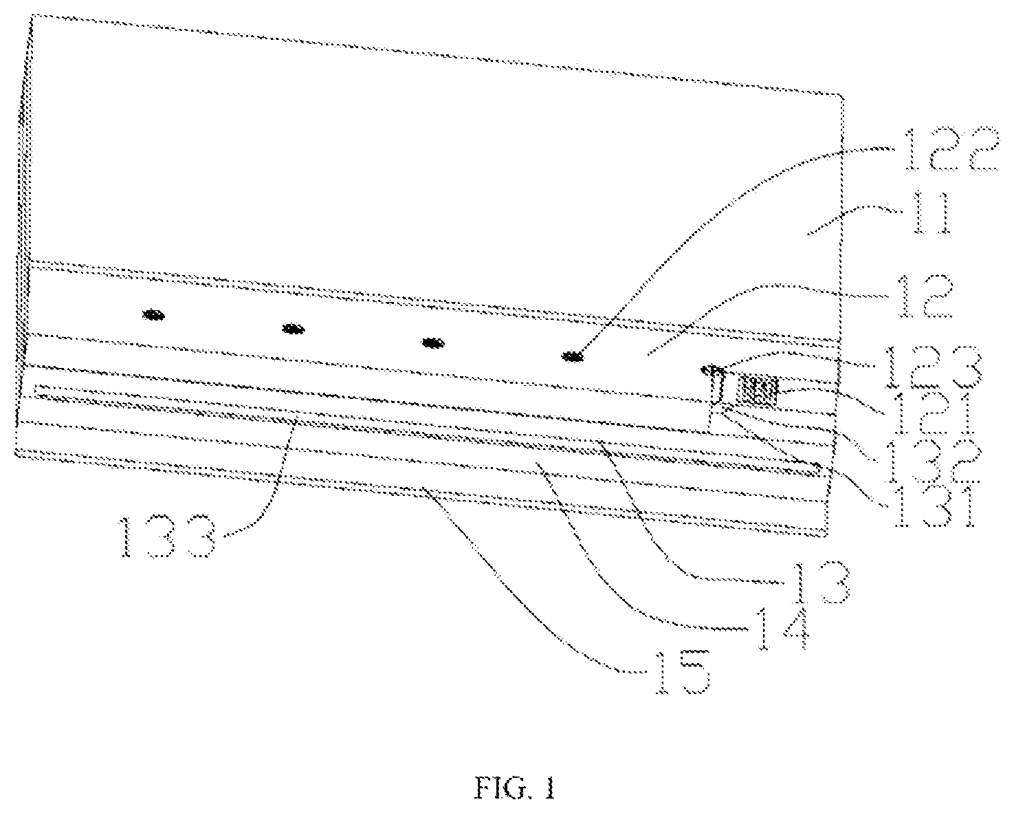 Patent US11772355 Figure 1 – Aerogel composite heat preservation fire-proof plate and manufacturing process thereof