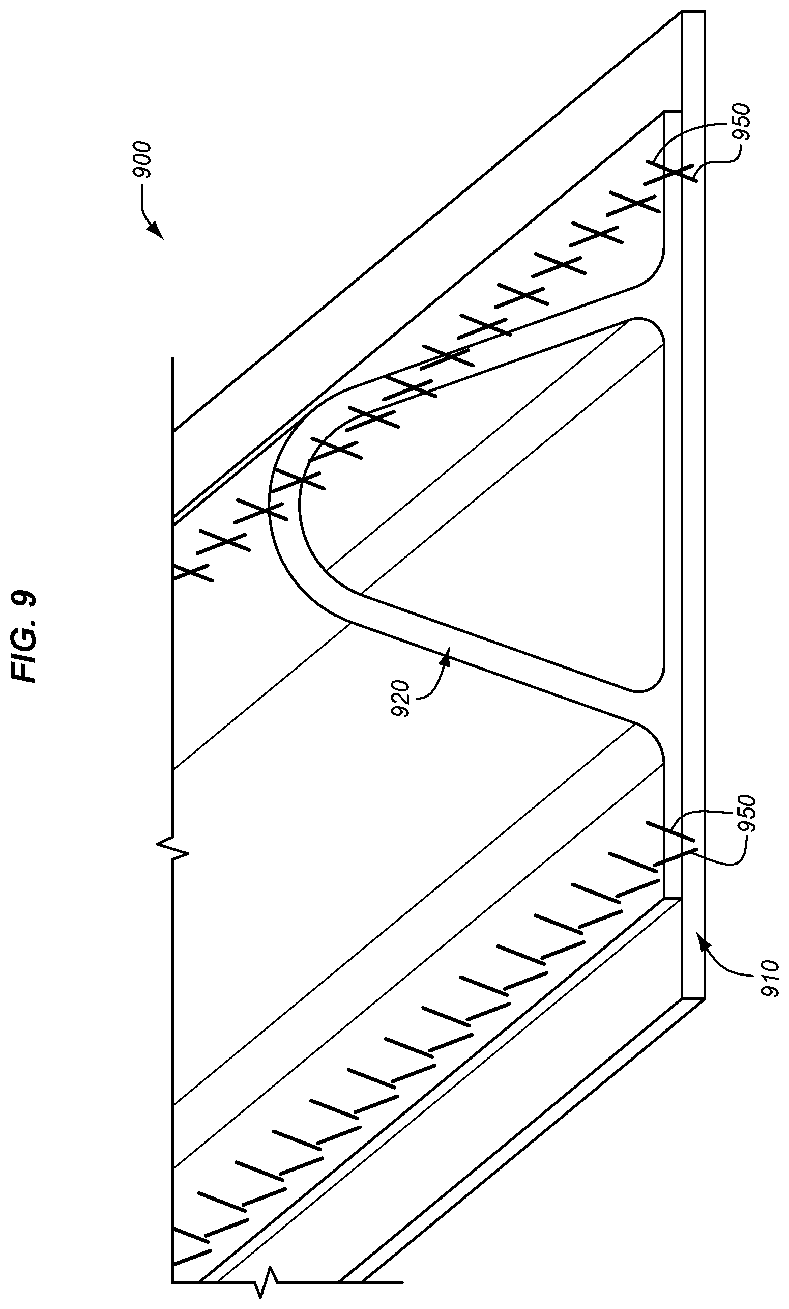 Patent US11772360 Figure 9 – Filament fastener that cures with composite part