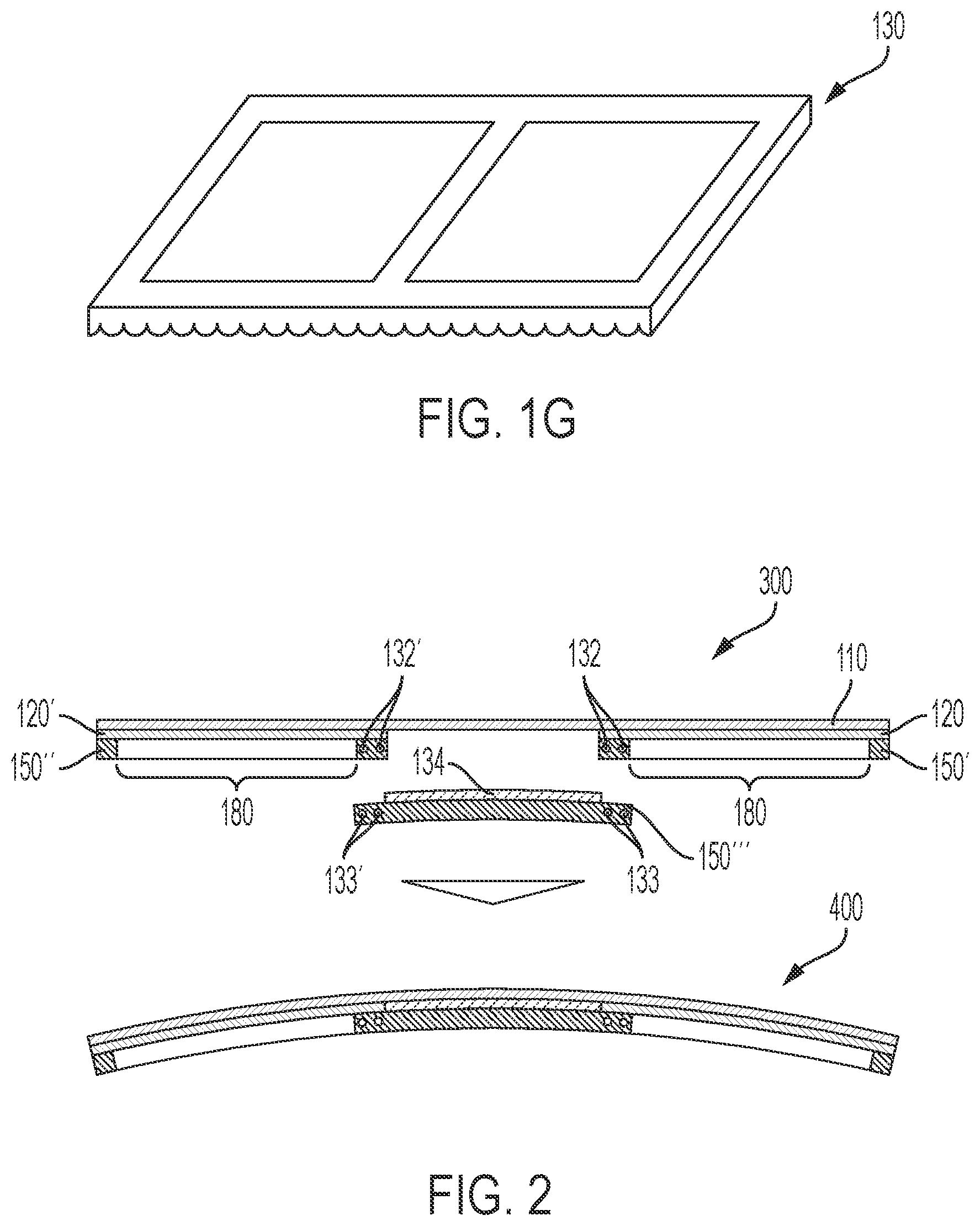 Patent US11772361 Figure 4 – Curved glass constructions and methods for forming same