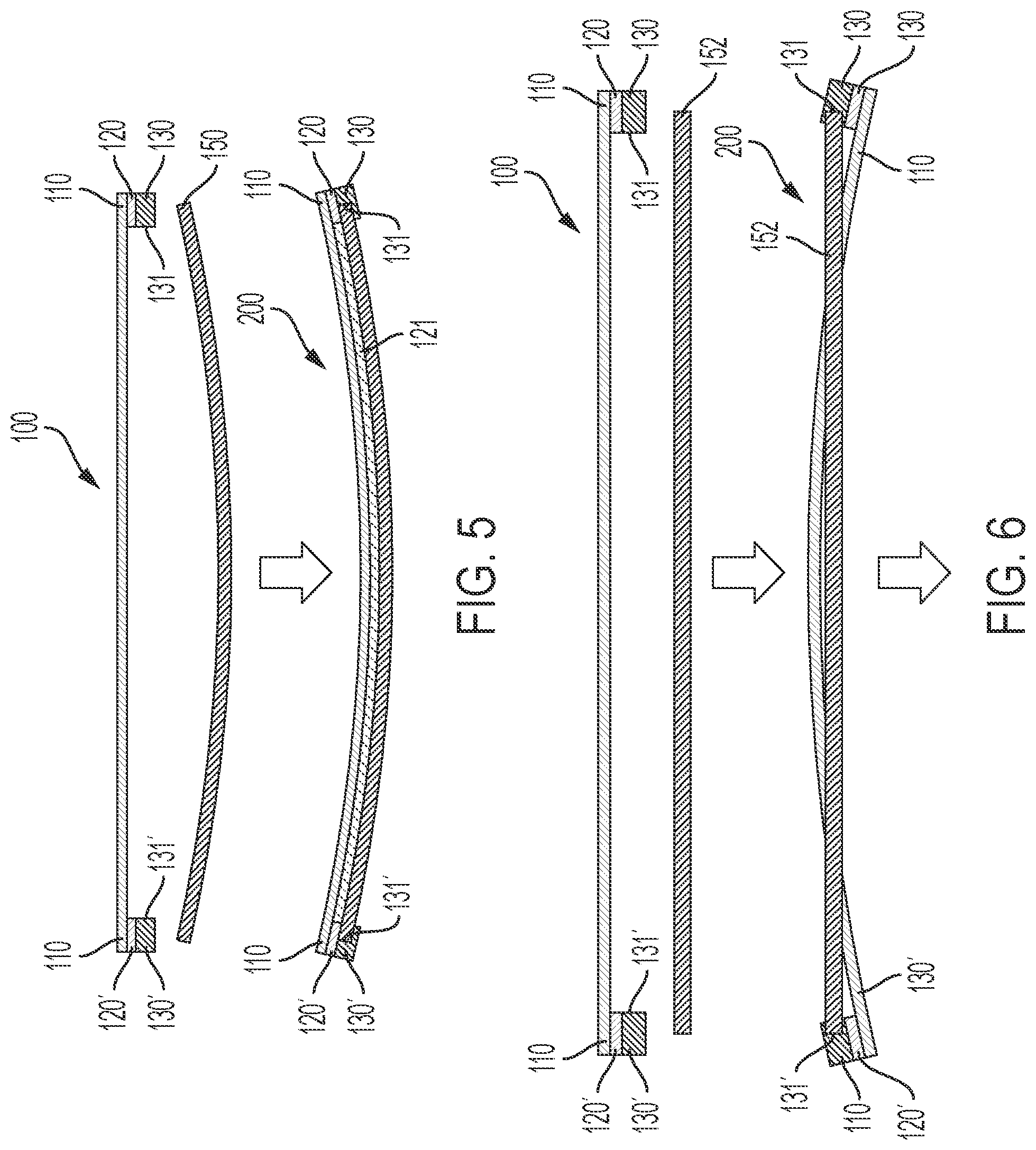 Patent US11772361 Figure 7 – Curved glass constructions and methods for forming same