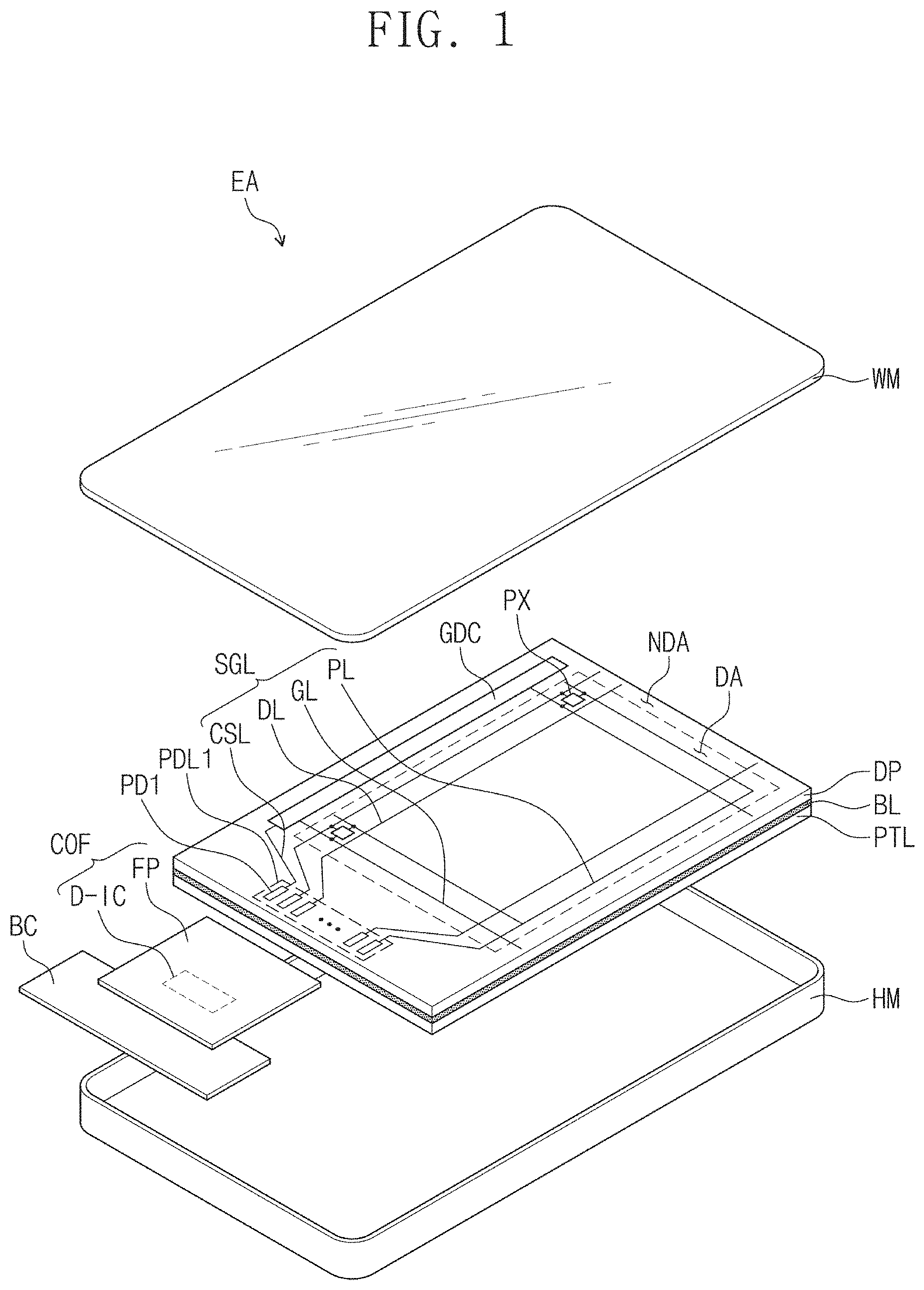 Patent US11772364 Figure 1 – Adhesive member and display device including the same