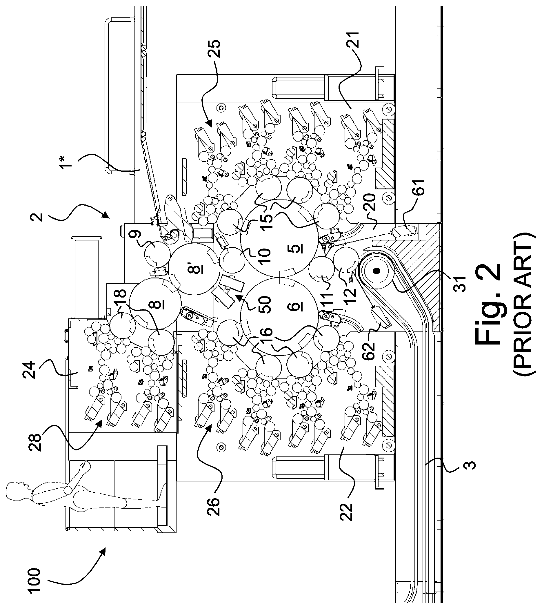 Patent US11772374 Figure 2 – Printing press with in-line casting device for the replication and formation of a micro-optical structure