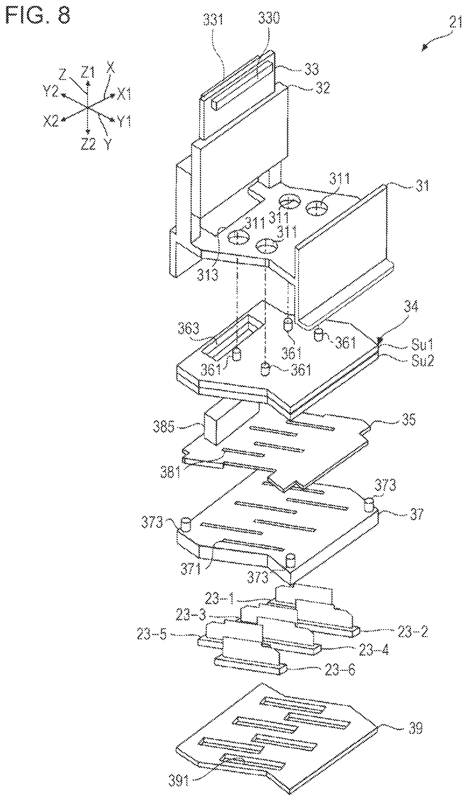 Patent US11772375 Figure 8 – Liquid ejecting apparatus, head driving circuit, and liquid ejecting head