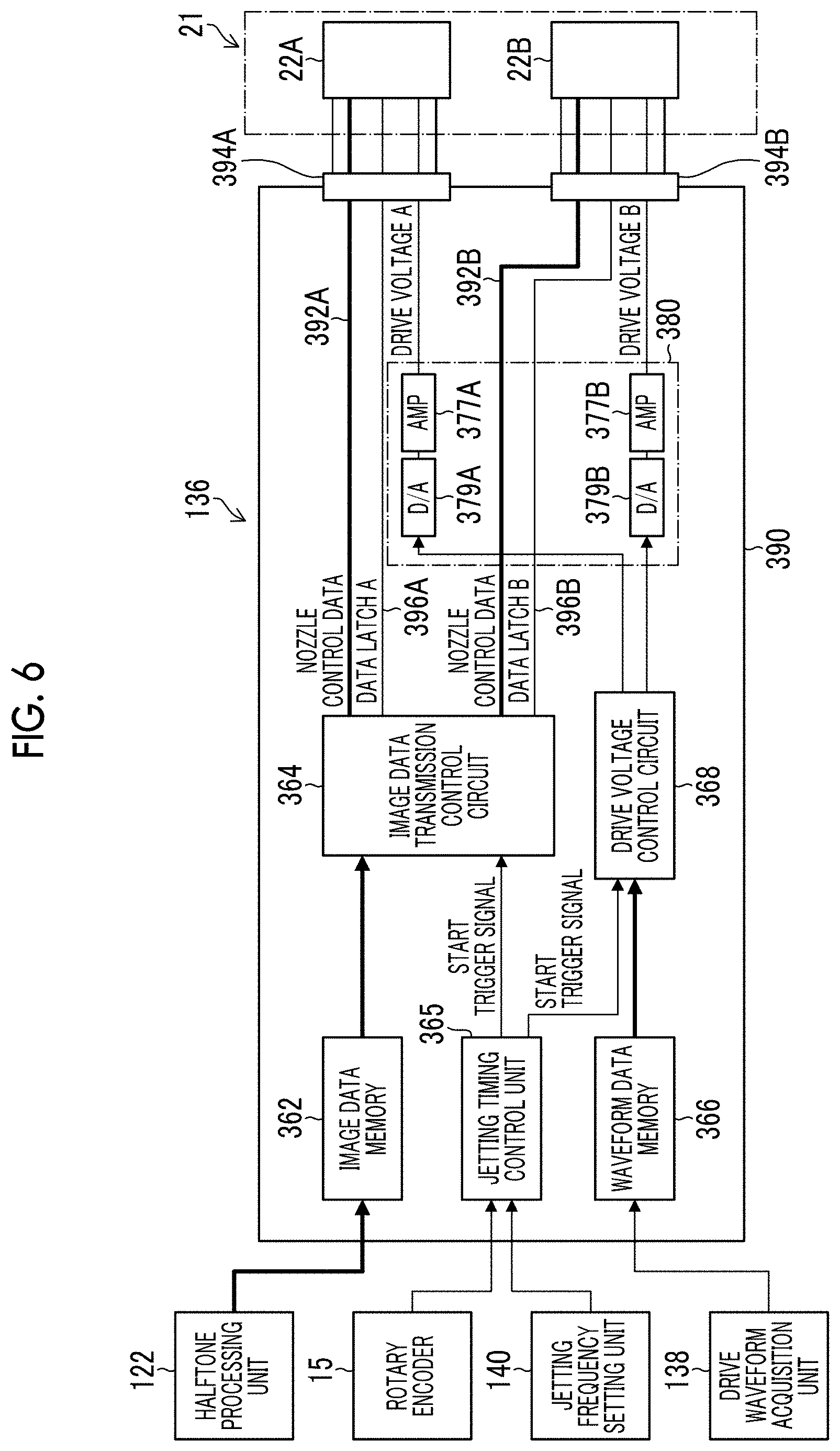 Patent US11772377 Figure 6 – Head drive device, head device, printing device, and head drive method