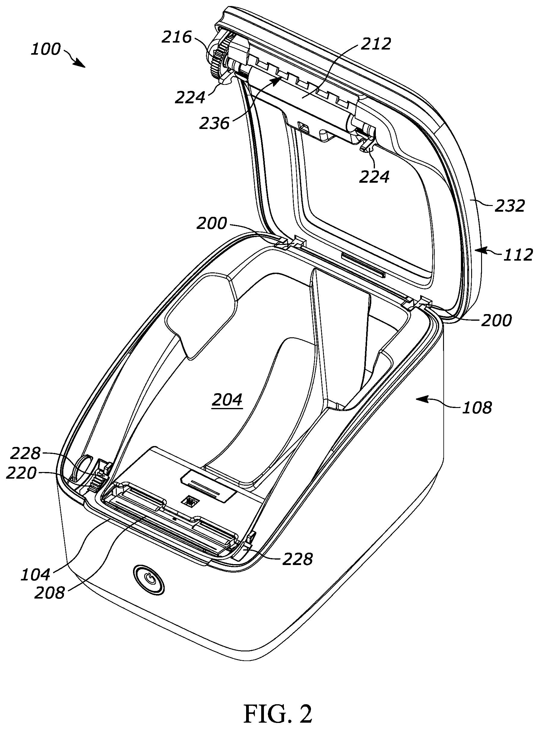 Patent US11772395 Figure 2 – Lid subsystem for media processing devices