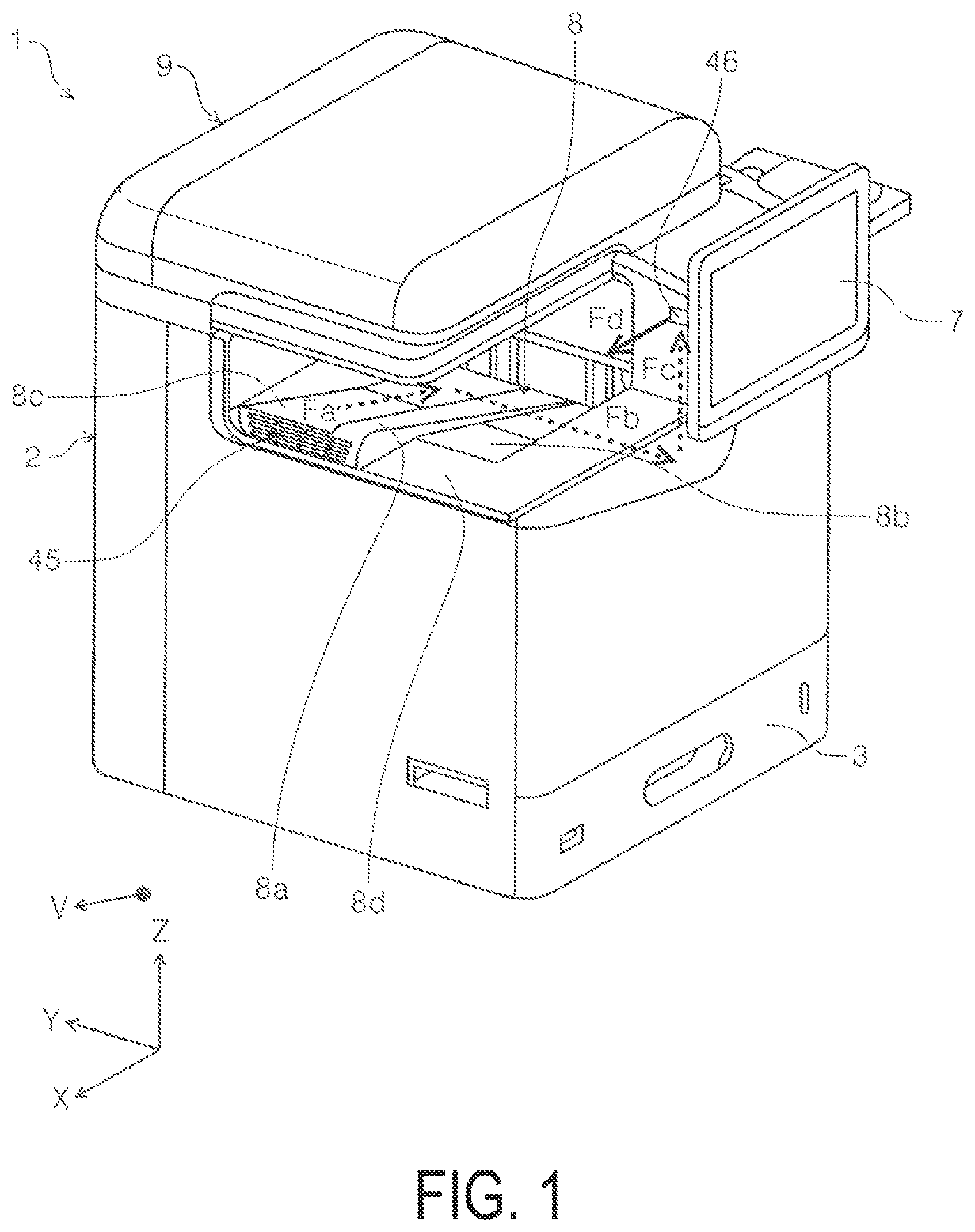 Patent US11772396 Figure 1 – Recording device with air flow path for cooling a recording unit
