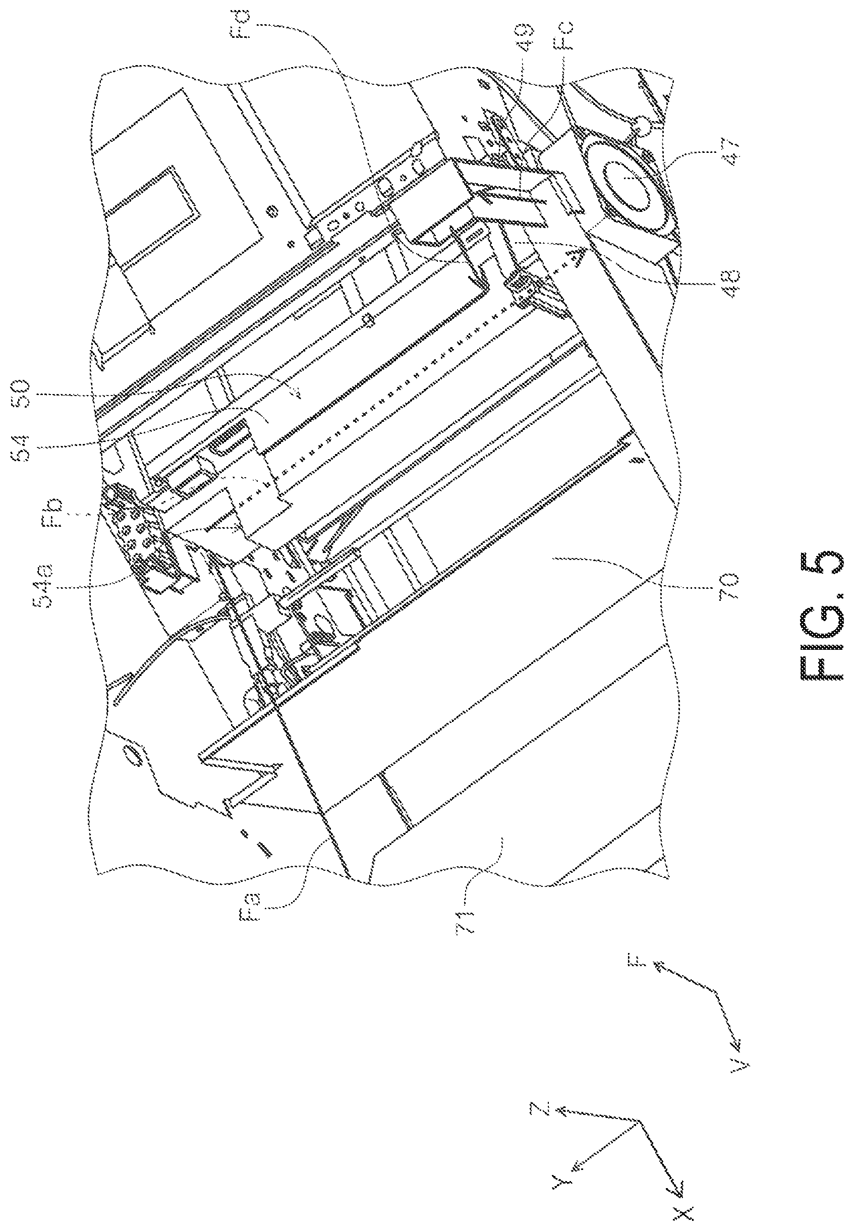 Patent US11772396 Figure 5 – Recording device with air flow path for cooling a recording unit