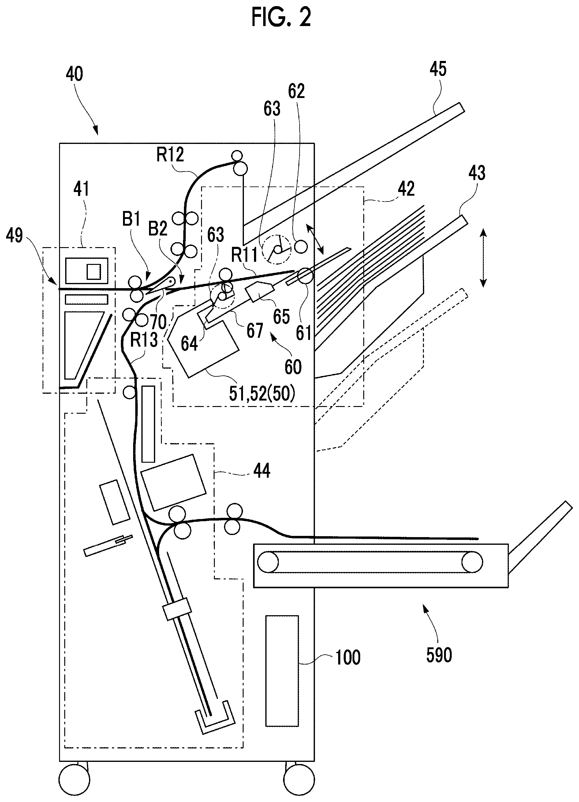 Patent US11772405 Figure 2 – Recording medium processing apparatus and image forming system