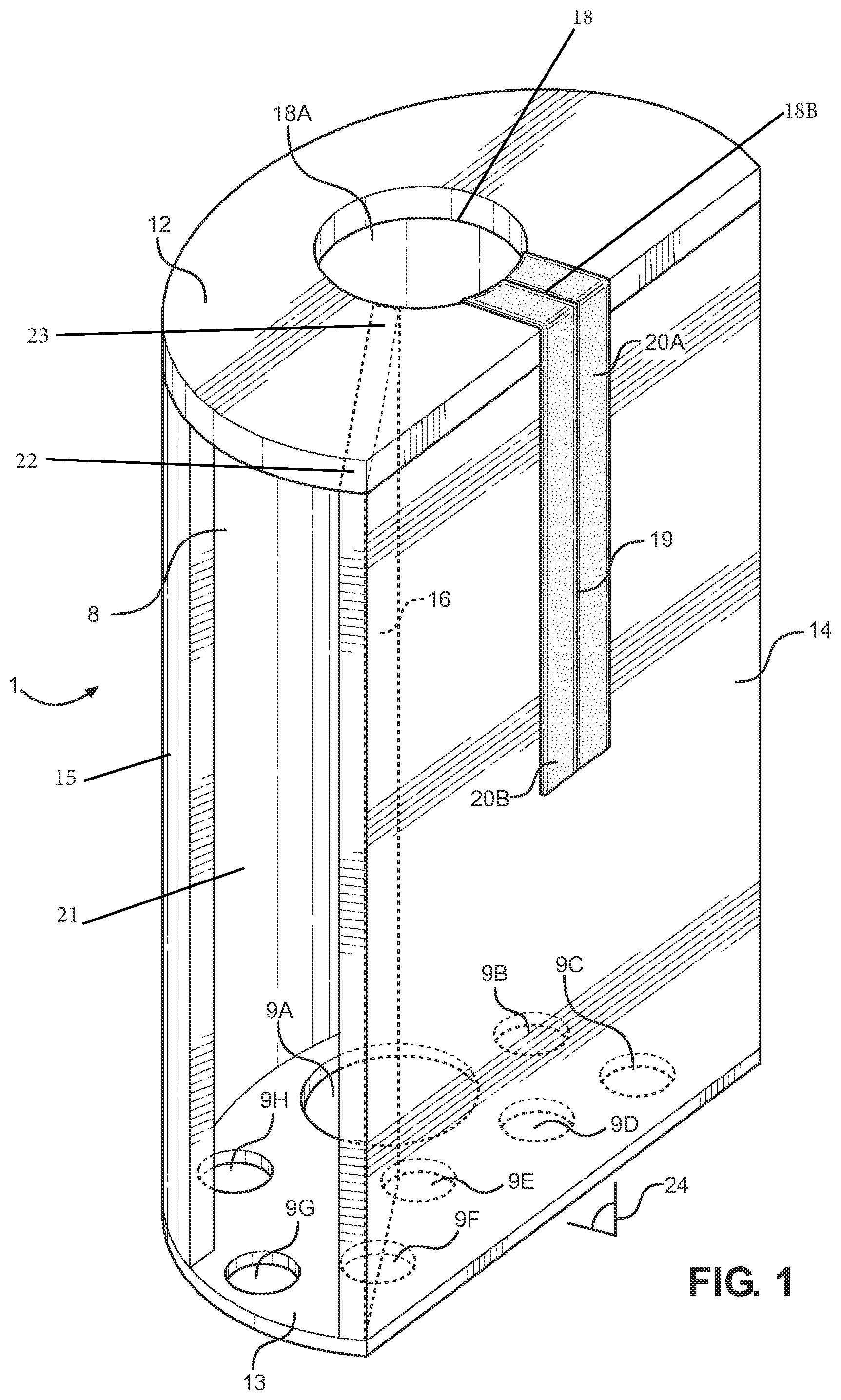 Patent US11772413 Figure 1 – Paint roller housing