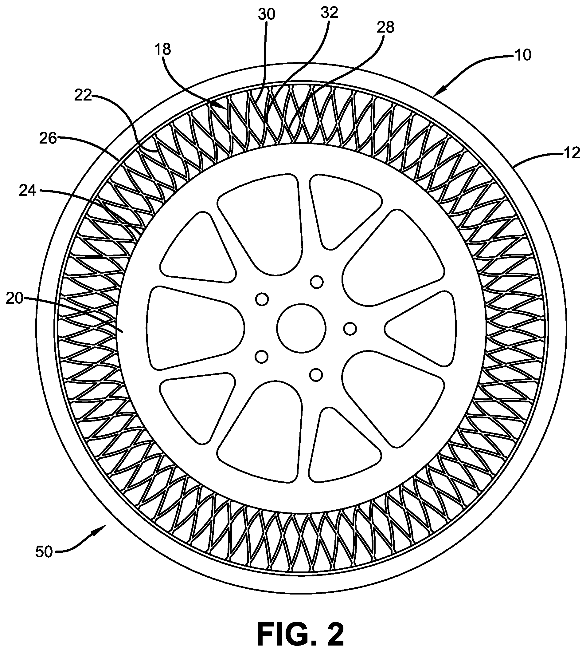 Patent US11772416 Figure 2 – System for detection of non-pneumatic tire loading