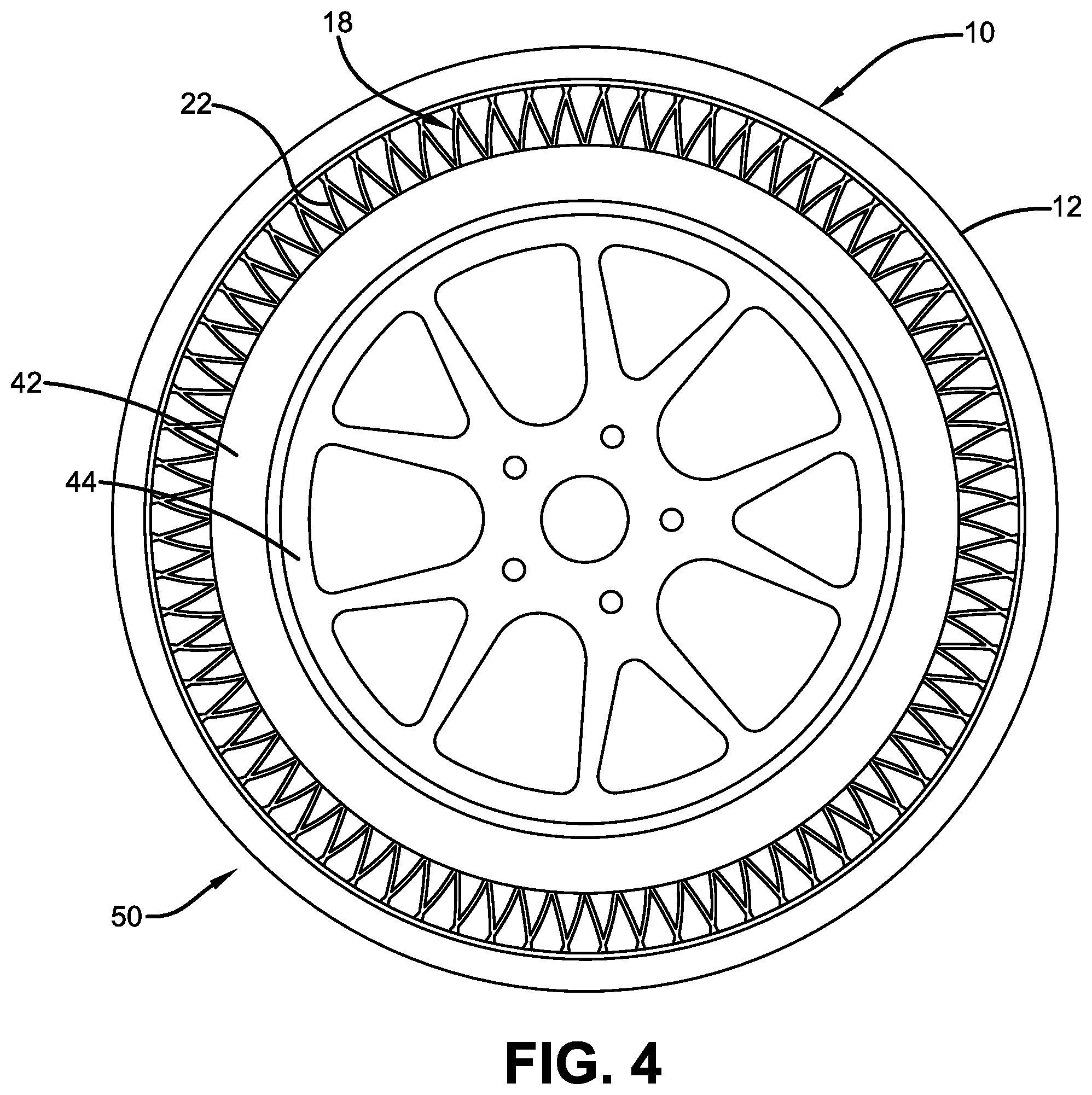 Patent US11772416 Figure 4 – System for detection of non-pneumatic tire loading