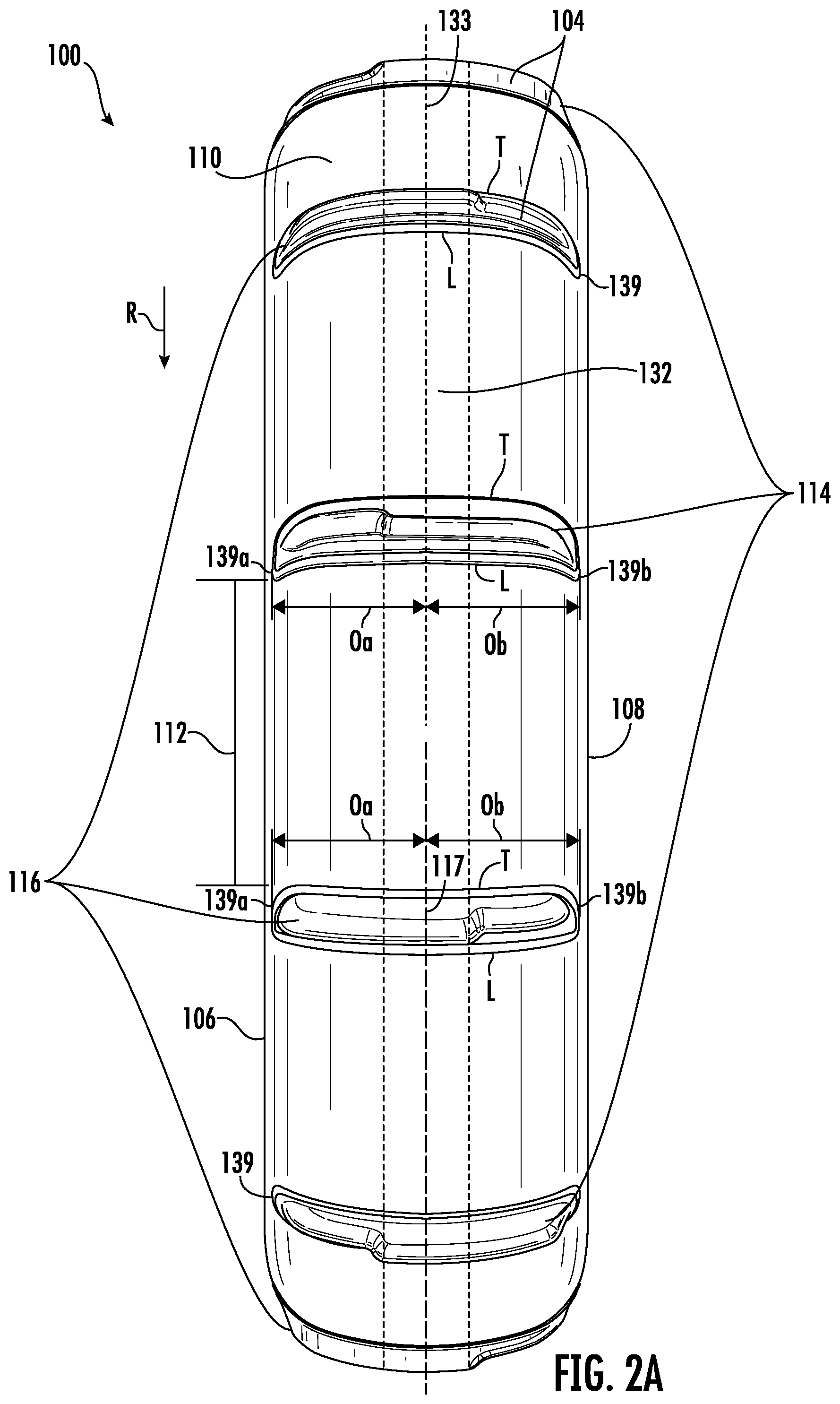 Patent US11772417 Figure 2 – Paddle tire