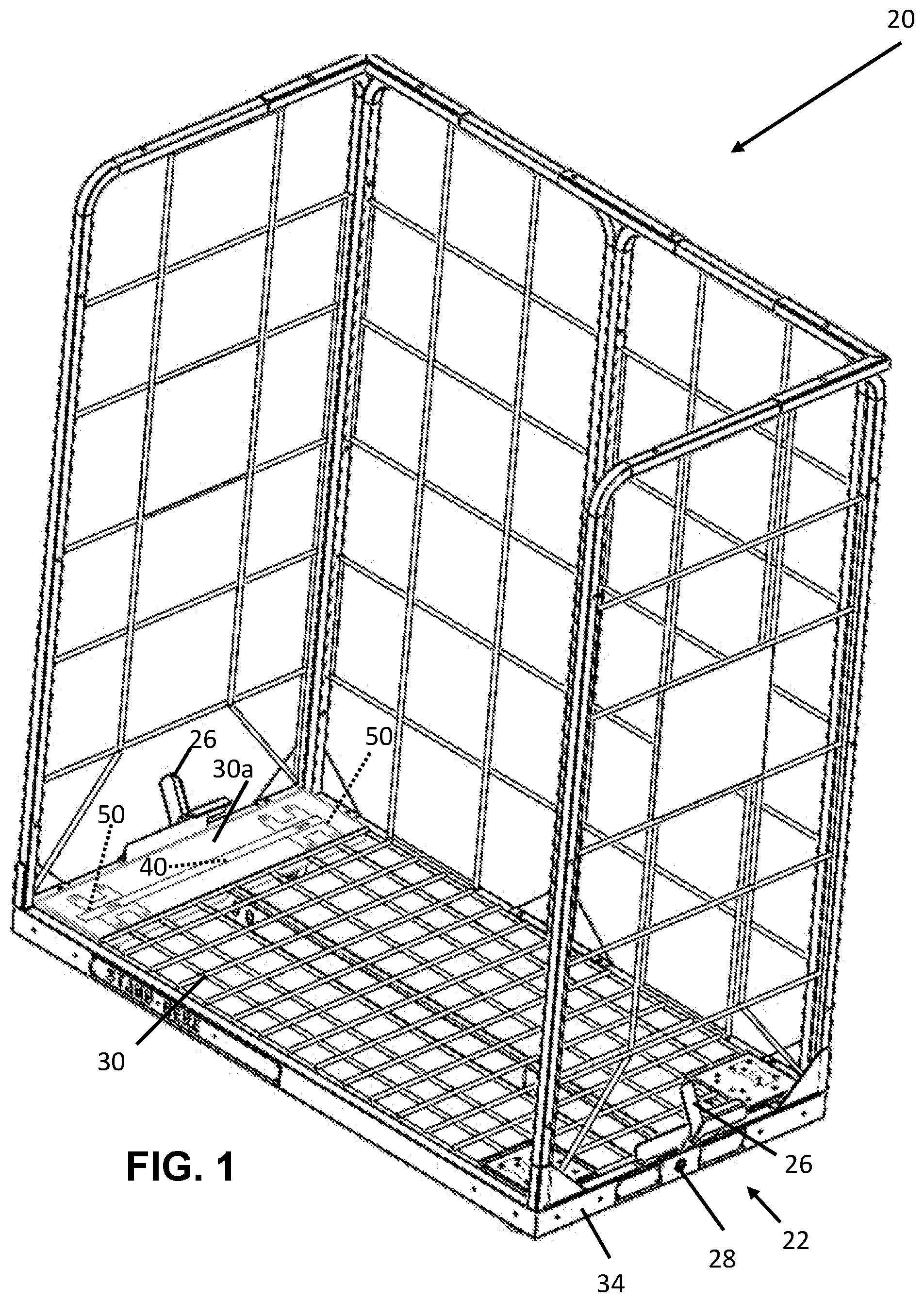 Patent US11772420 Figure 1 – Caster wheel brake and anti-swivel system