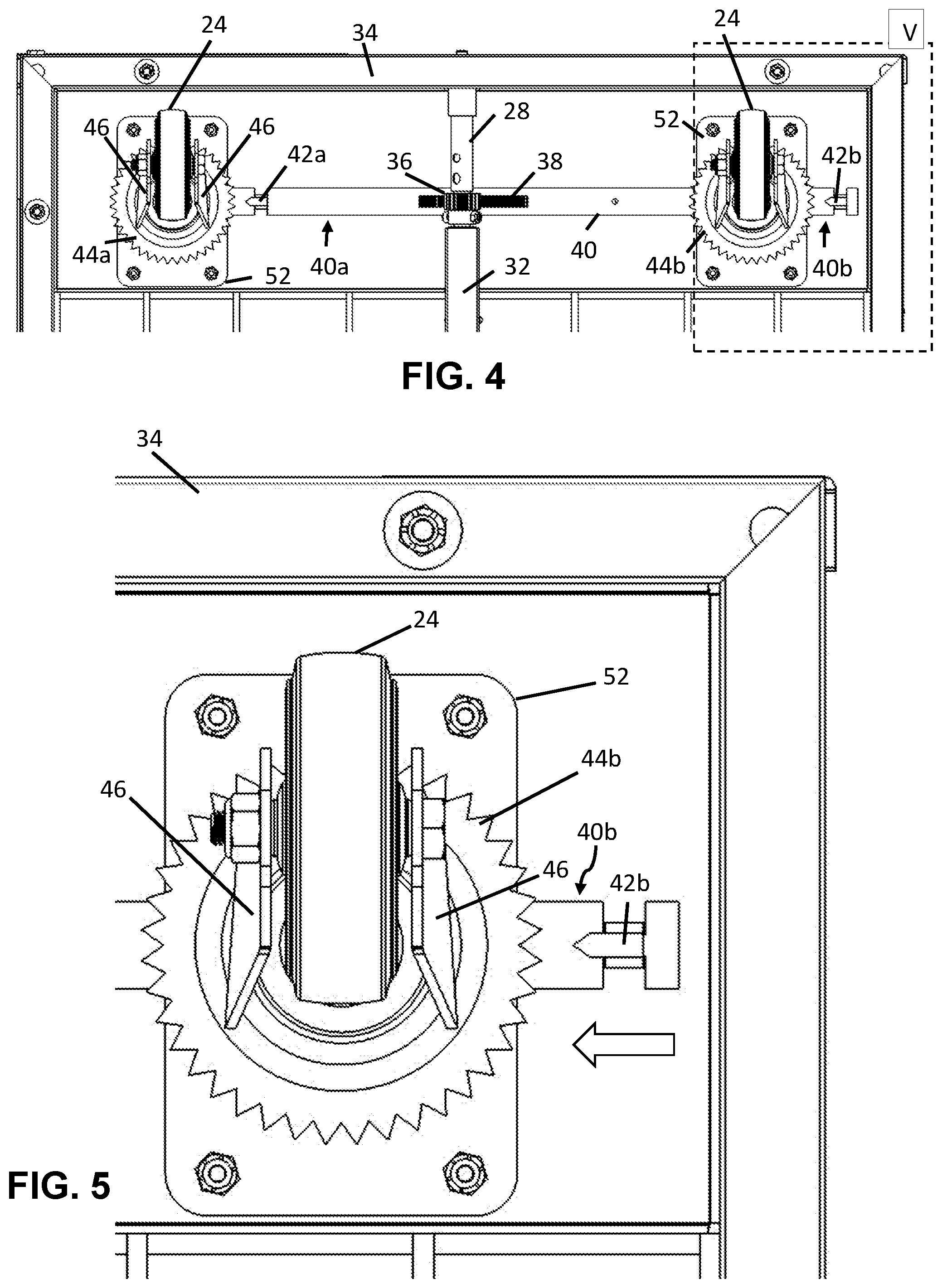 Patent US11772420 Figure 4 – Caster wheel brake and anti-swivel system