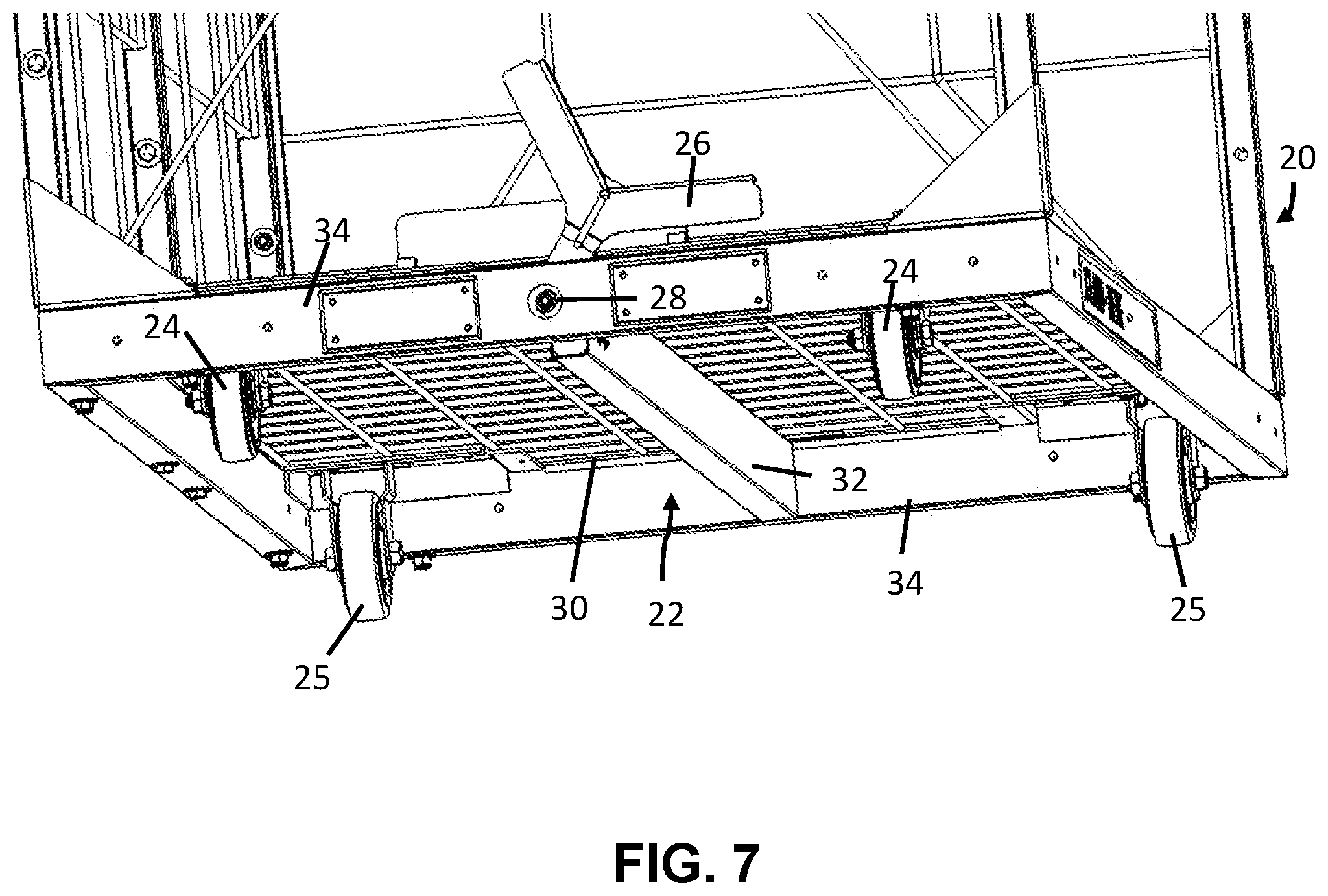 Patent US11772420 Figure 6 – Caster wheel brake and anti-swivel system