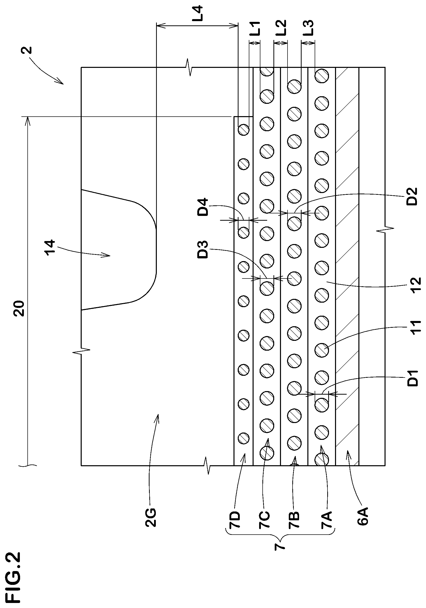 Patent US11772426 Figure 2 – Heavy-duty tire
