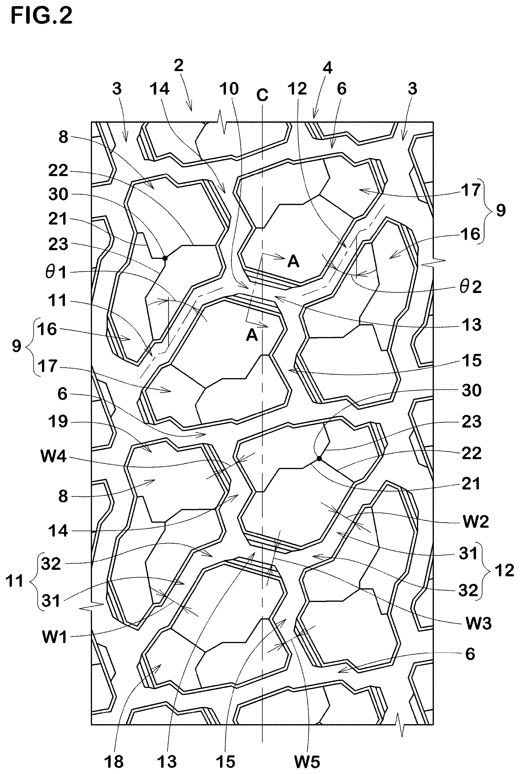 Patent US11772429 Figure 2 – Tire